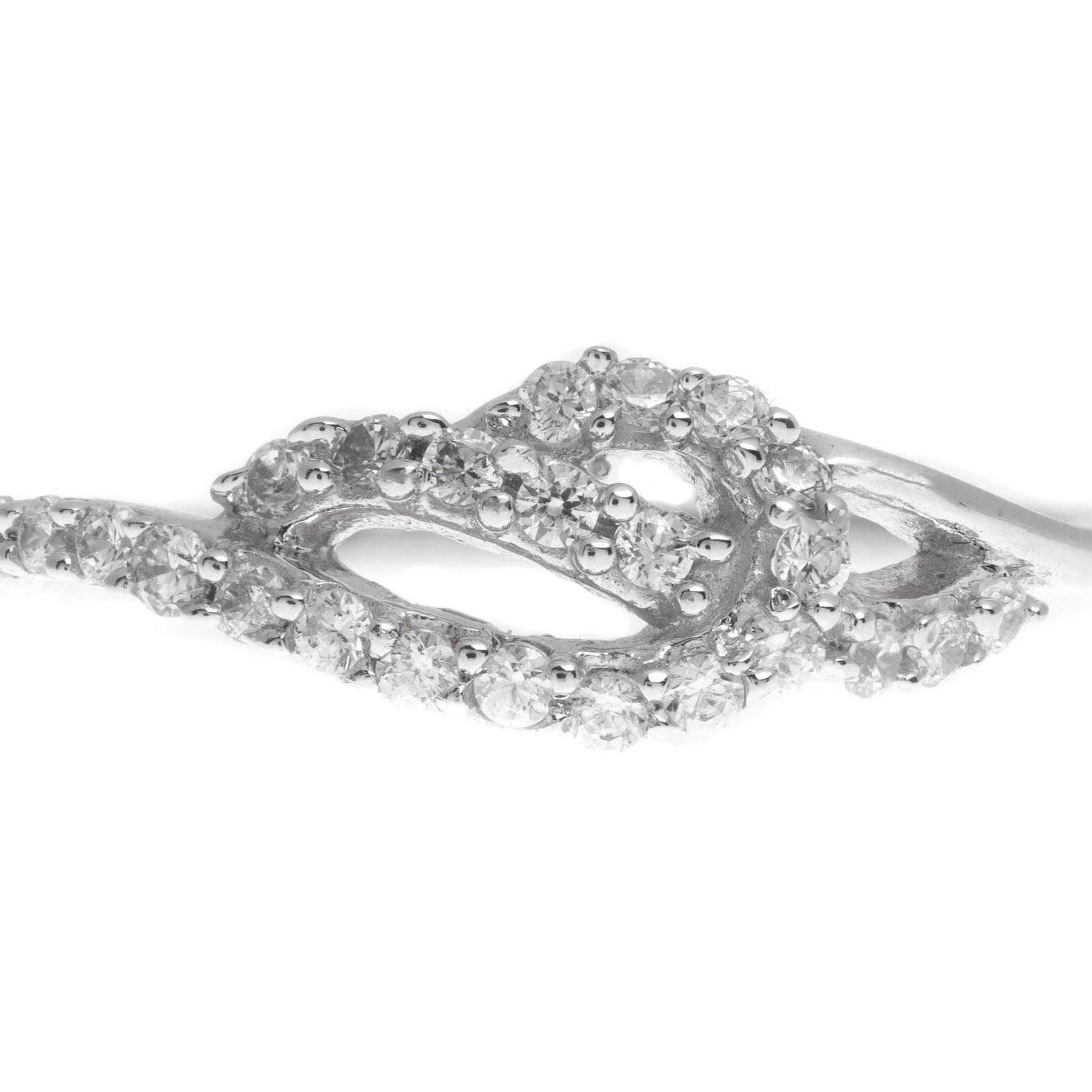 18ct White Gold Cubic Zirconia Dress Ring LR1470 - Image 3