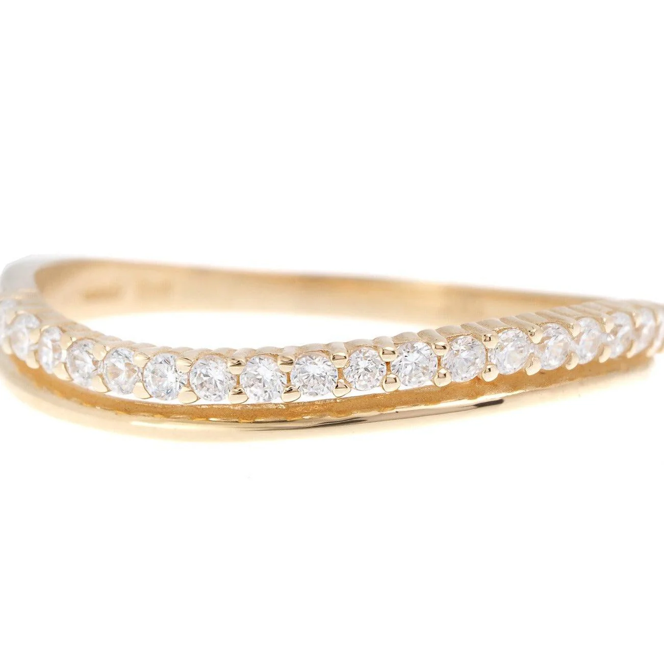 18ct White / Yellow Gold Cubic Zirconia Dress Ring LR-4324 - Image 3