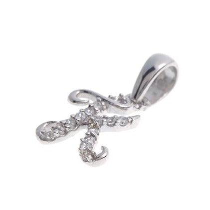 'K' Initial Pendant 18ct White Gold Cubic Zirconia - Sparkle and shine - Image 3