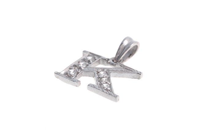 'K' Initial Pendant 18ct White Gold Cubic Zirconia - Elegant pendant - Image 3