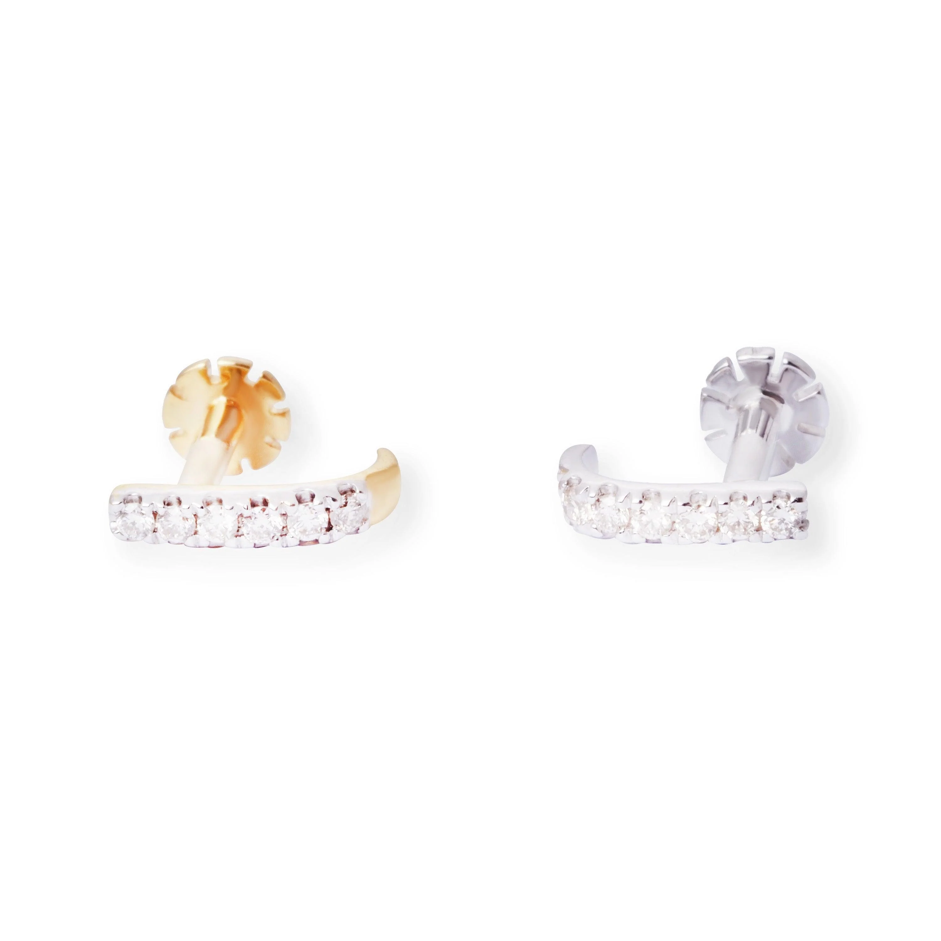 18ct Gold Diamond Half Nose Ring with Screw Back - Image 10