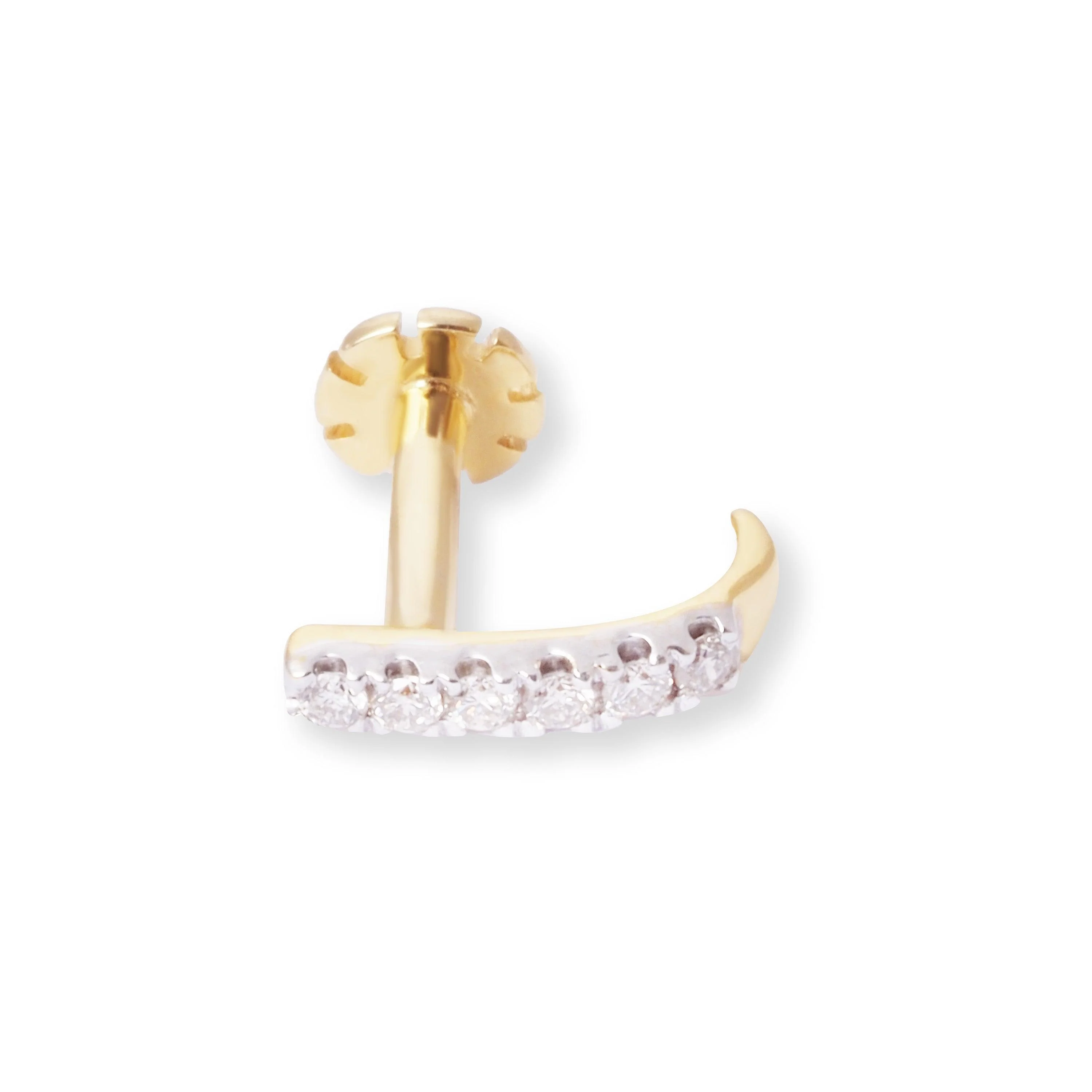 18ct Gold Diamond Half Nose Ring with Screw Back - Image 12