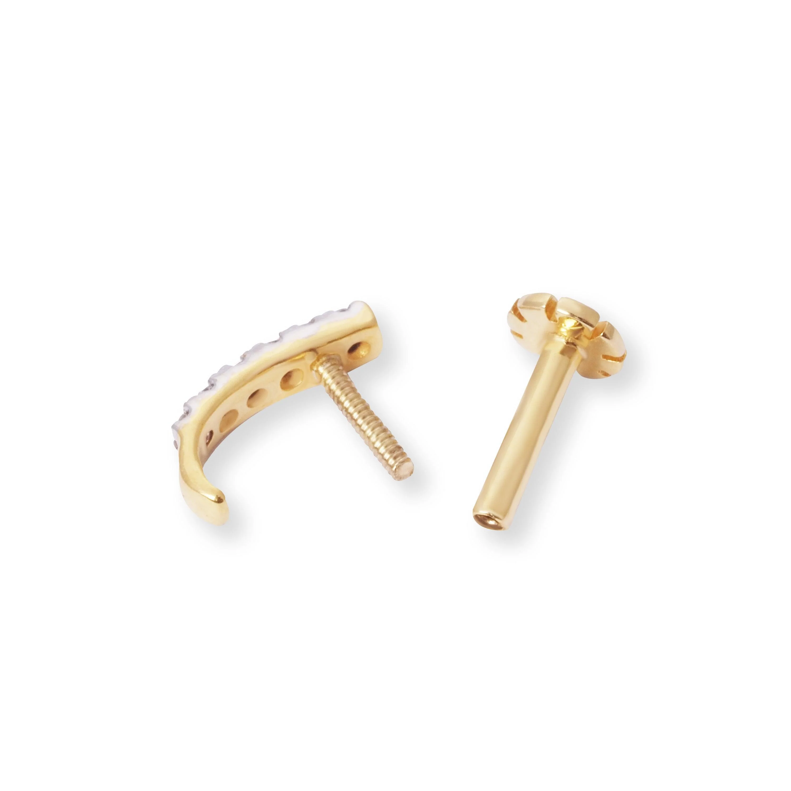 18ct Gold Diamond Half Nose Ring with Screw Back - Image 13