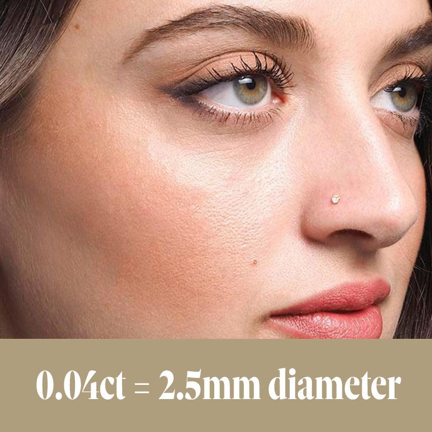 18ct Gold Diamond L Shaped Back Nose Stud (0.01ct - 0.10ct) - Image 6