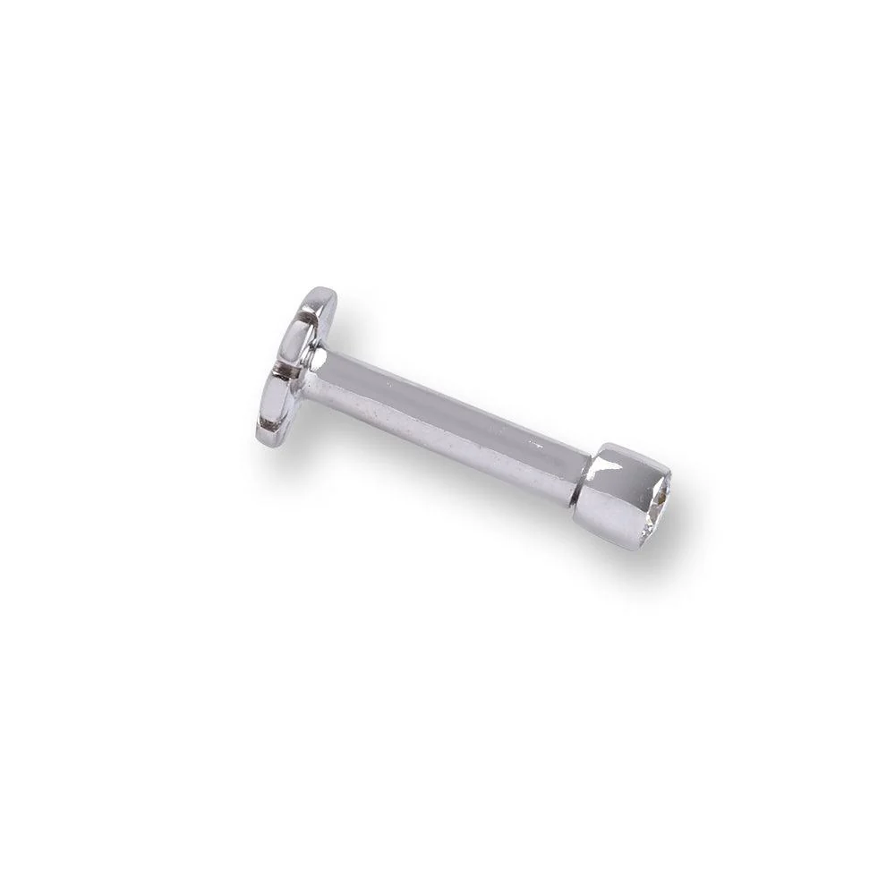 18ct Gold Diamond Screw Back Nose Stud with Bezel (Rub Over) Setting - Image 9
