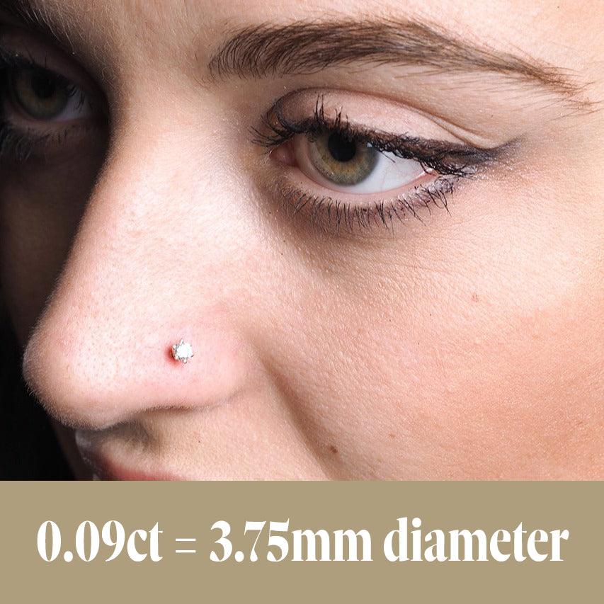 18ct Gold Diamond Wire Coil Back Nose Stud (0.01ct - 0.10ct) - Image 10