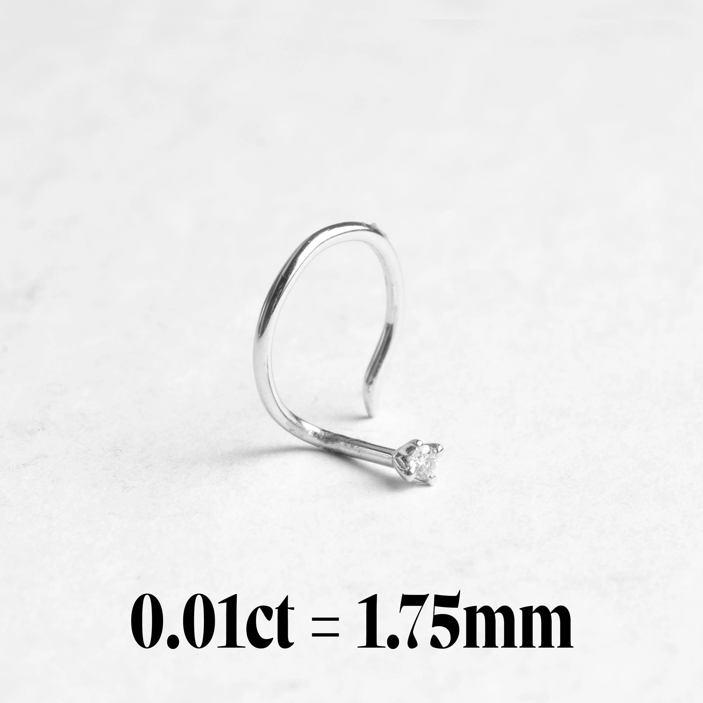 18ct Gold Diamond Wire Coil Back Nose Stud (0.01ct - 0.10ct) - Image 11