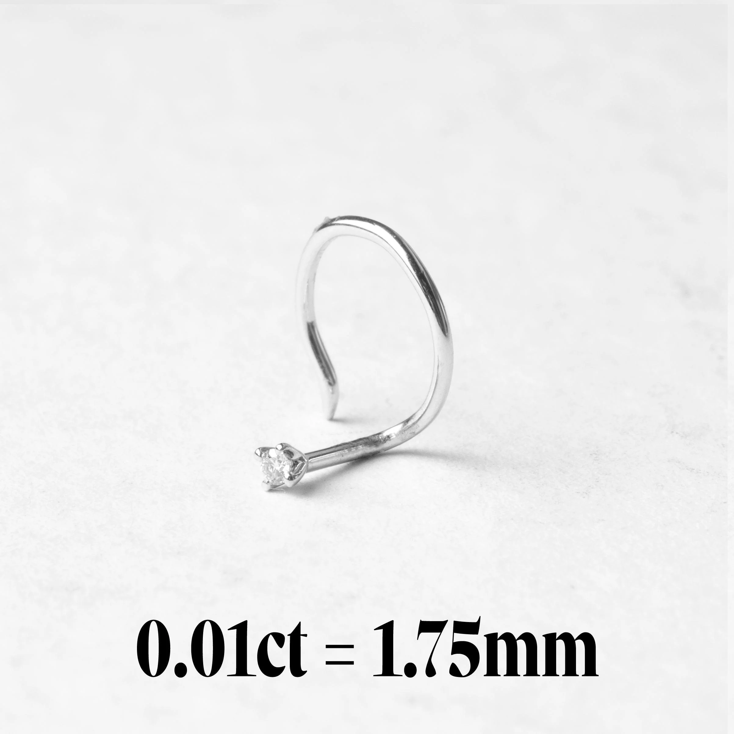 18ct Gold Diamond Wire Coil Back Nose Stud (0.01ct - 0.10ct) - Image 12