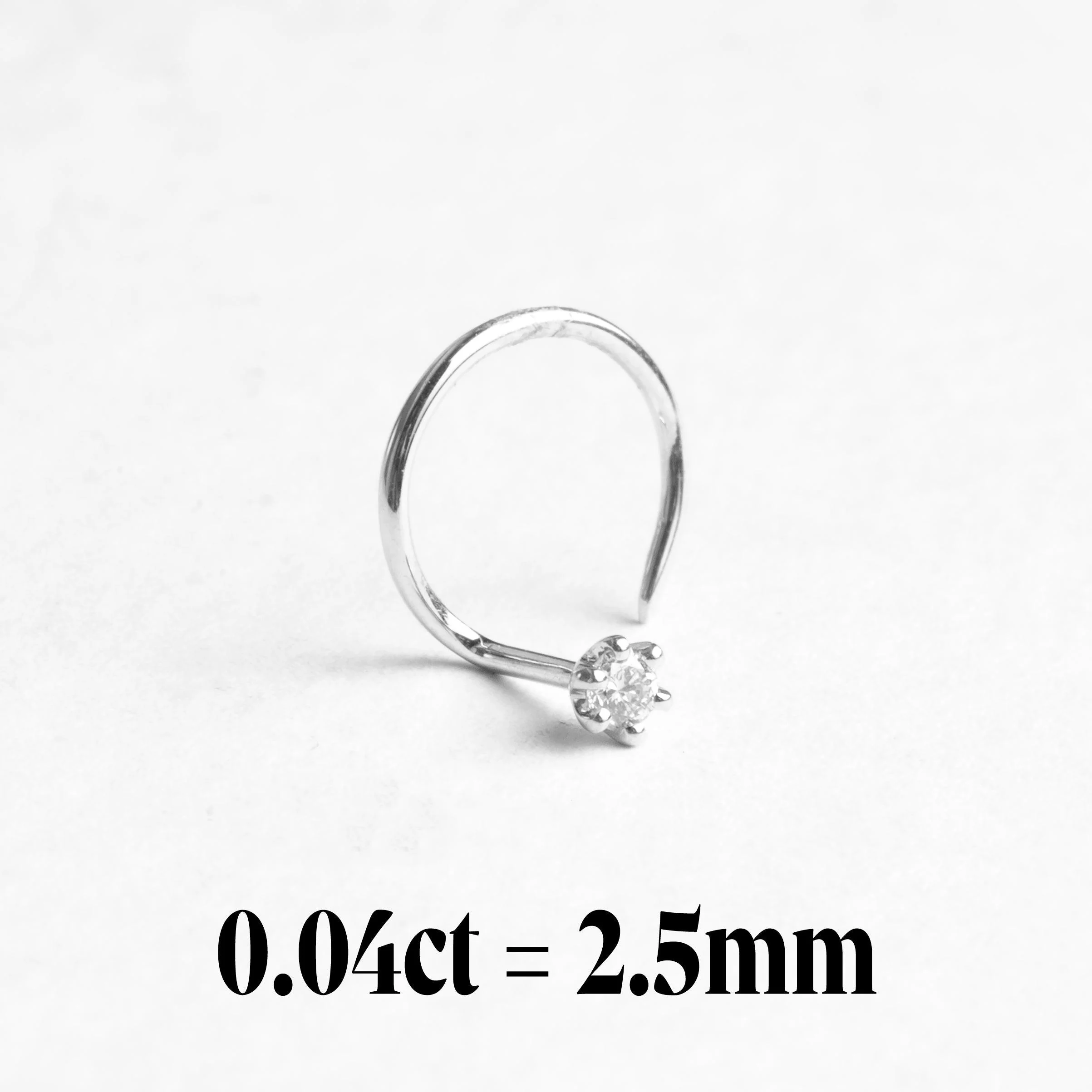 18ct Gold Diamond Wire Coil Back Nose Stud (0.01ct - 0.10ct) - Image 15