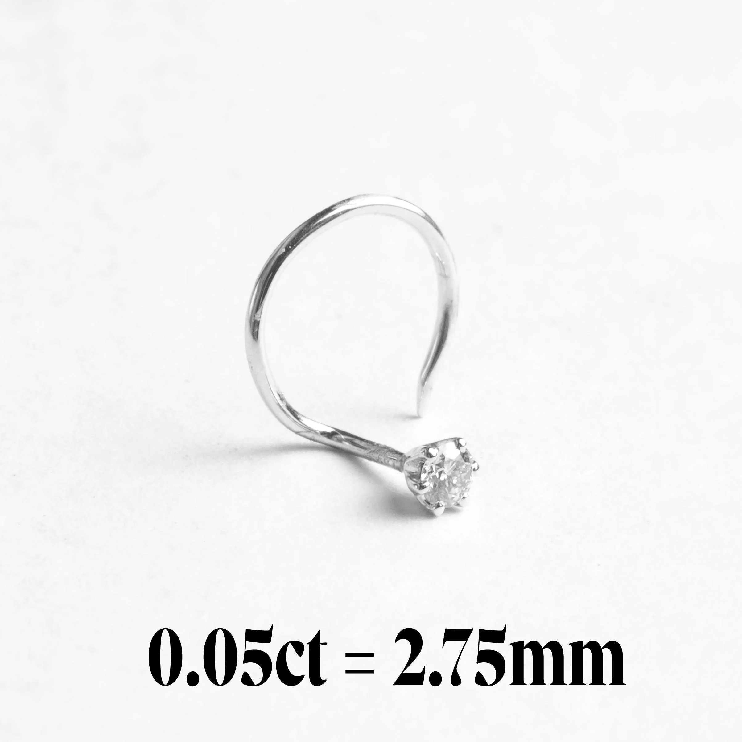 18ct Gold Diamond Wire Coil Back Nose Stud (0.01ct - 0.10ct) - Image 17