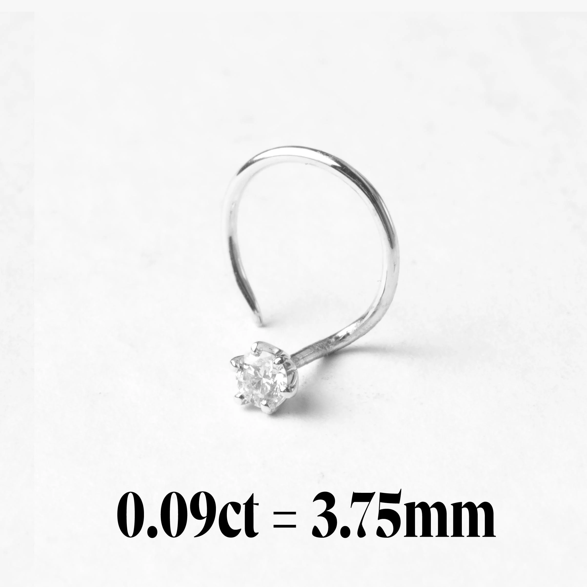 18ct Gold Diamond Wire Coil Back Nose Stud (0.01ct - 0.10ct) - Image 22