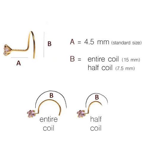 18ct Gold Diamond Wire Coil Back Nose Stud (0.01ct - 0.10ct) - Image 3