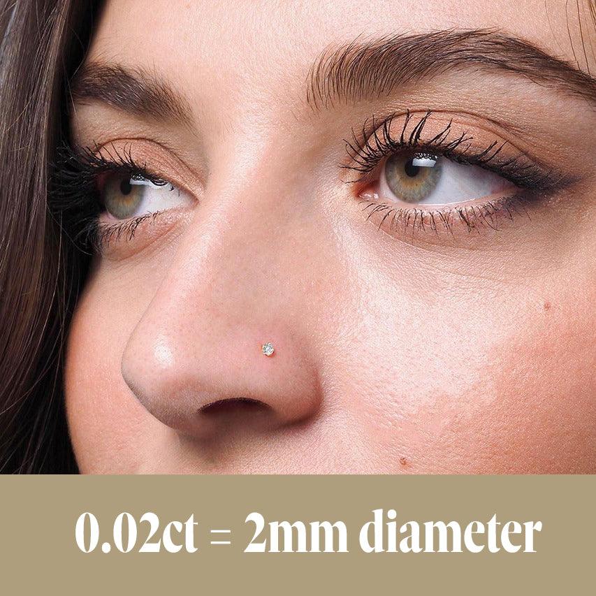 18ct Gold Diamond Wire Coil Back Nose Stud (0.01ct - 0.10ct) - Image 5