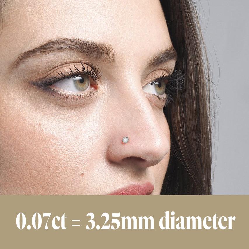 18ct Gold Diamond Wire Coil Back Nose Stud (0.01ct - 0.10ct) - Image 8