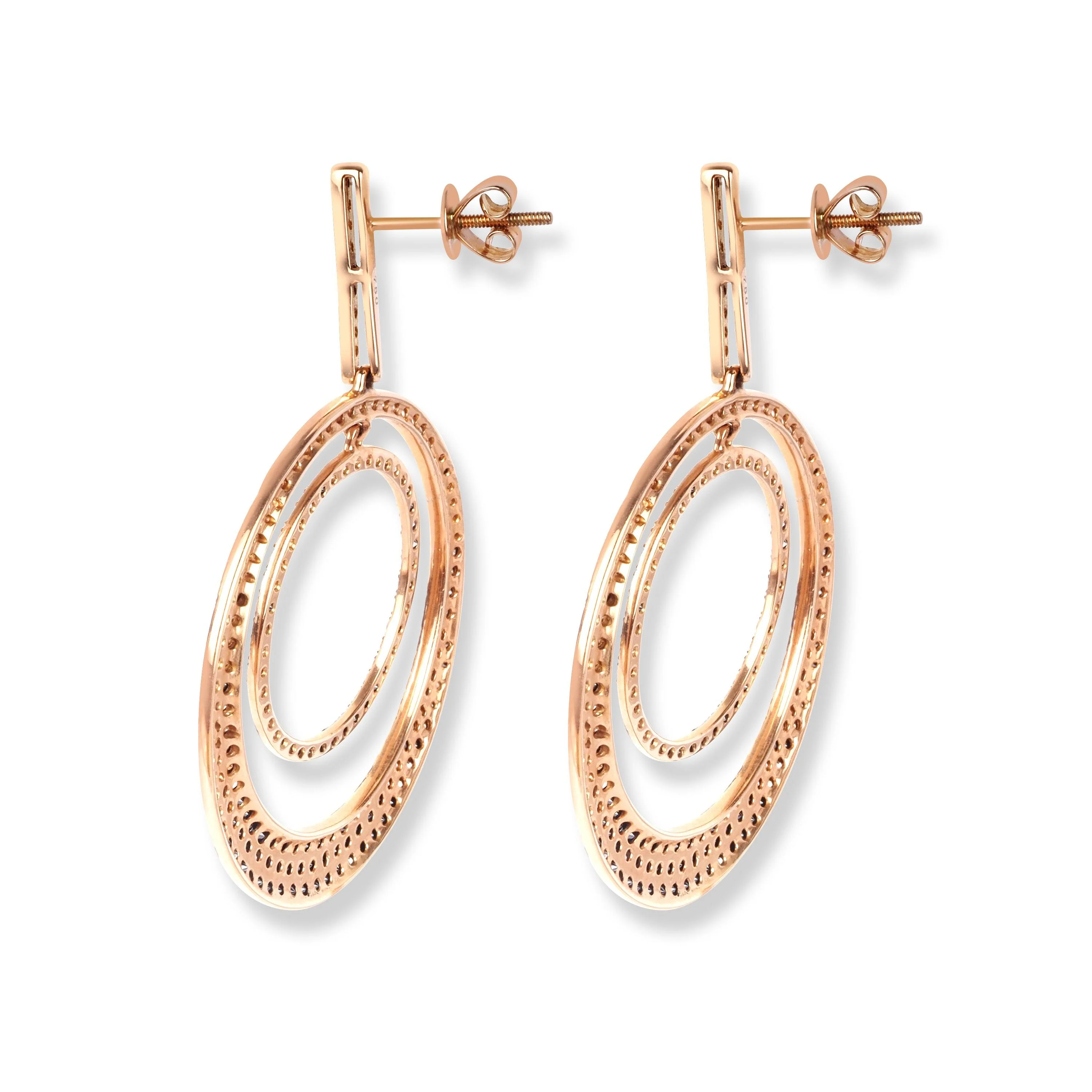 18ct Rose Gold Black, Brown & White Diamond Earrings HF04877EC-RBDB - Image 6