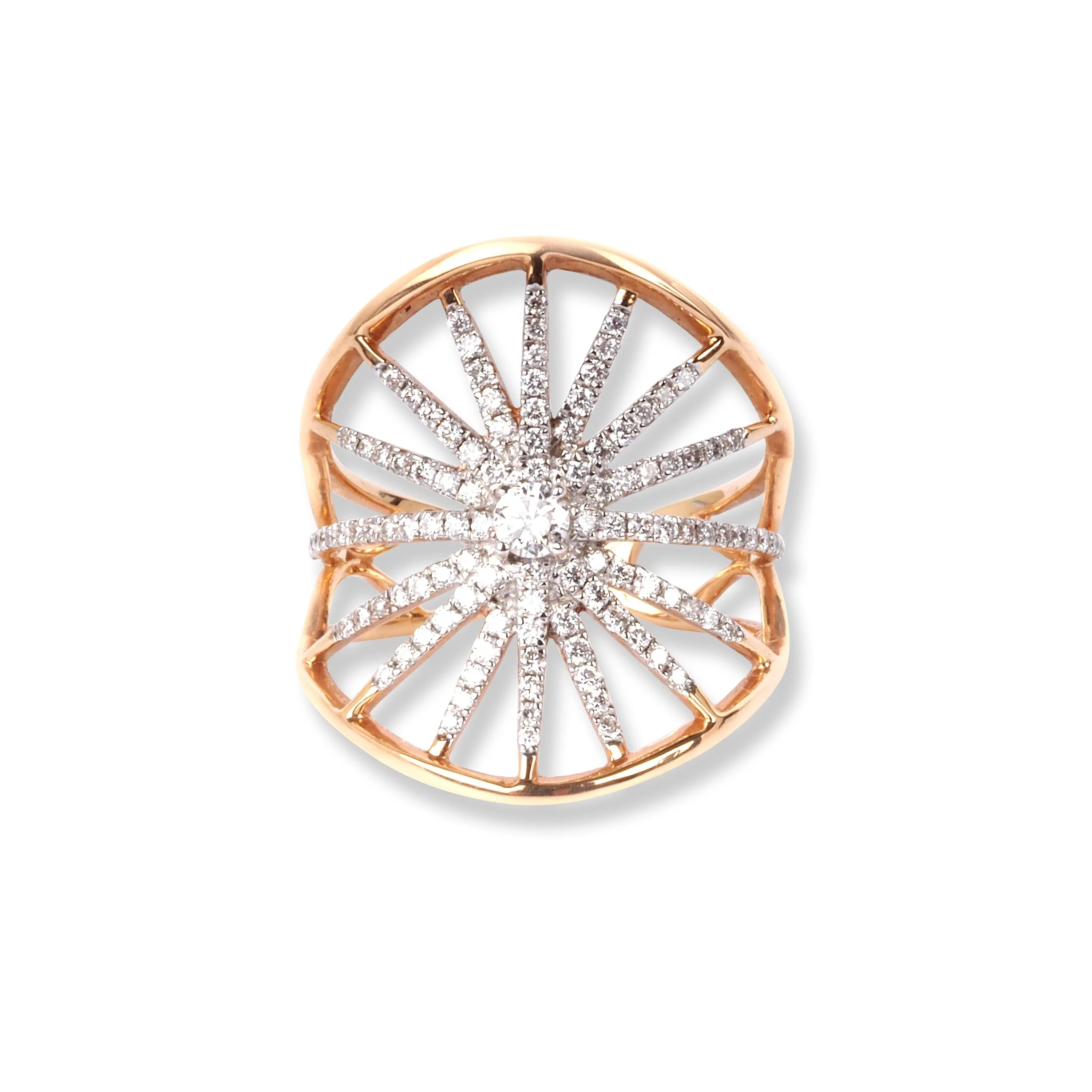 18ct Rose Gold Diamond Dress Ring | Size L½ - Image 3