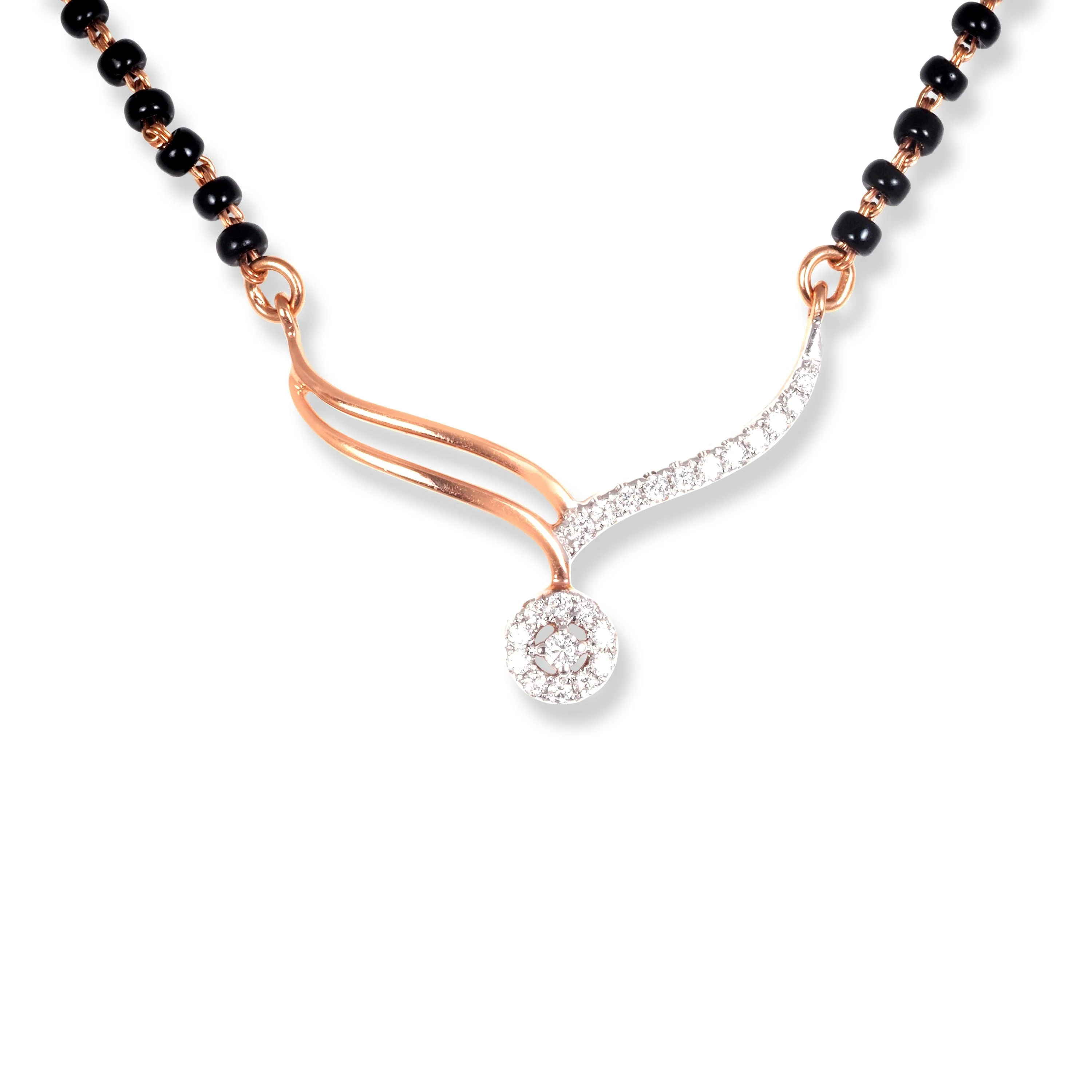 18ct Rose Gold Diamond Mangal Sutra with Hook Clasp | Luxury jewellery - Image 2