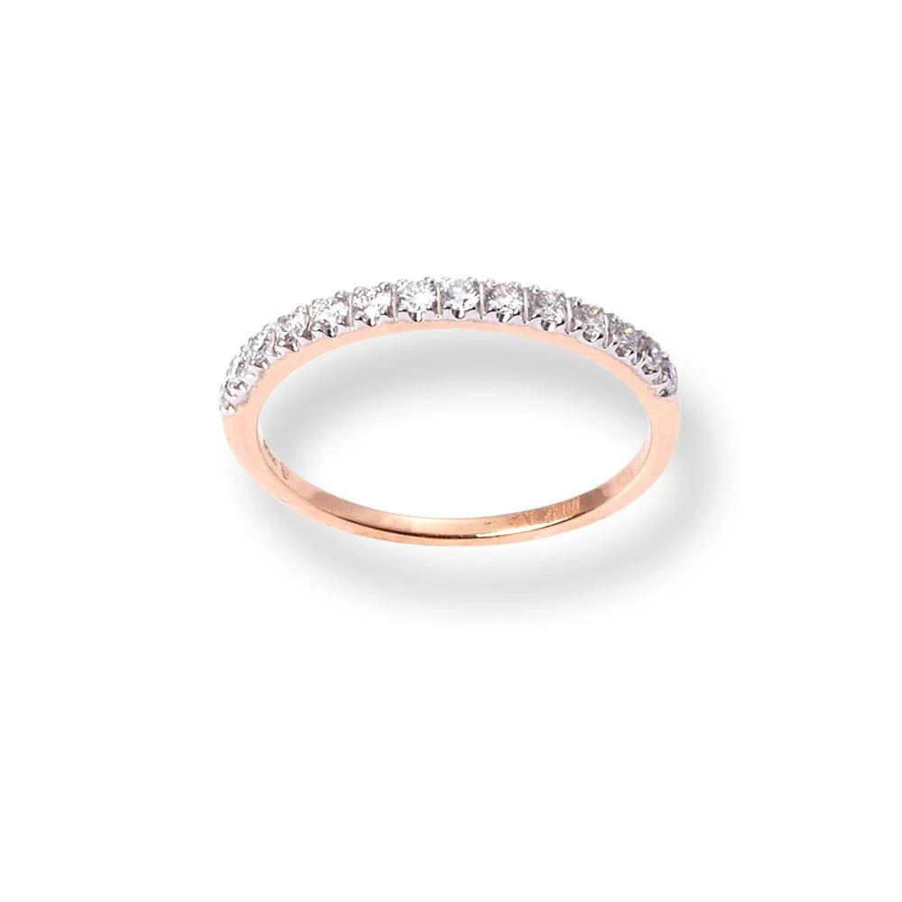18ct Rose Gold Wedding Band With Diamond - MCS5510 - Image 3