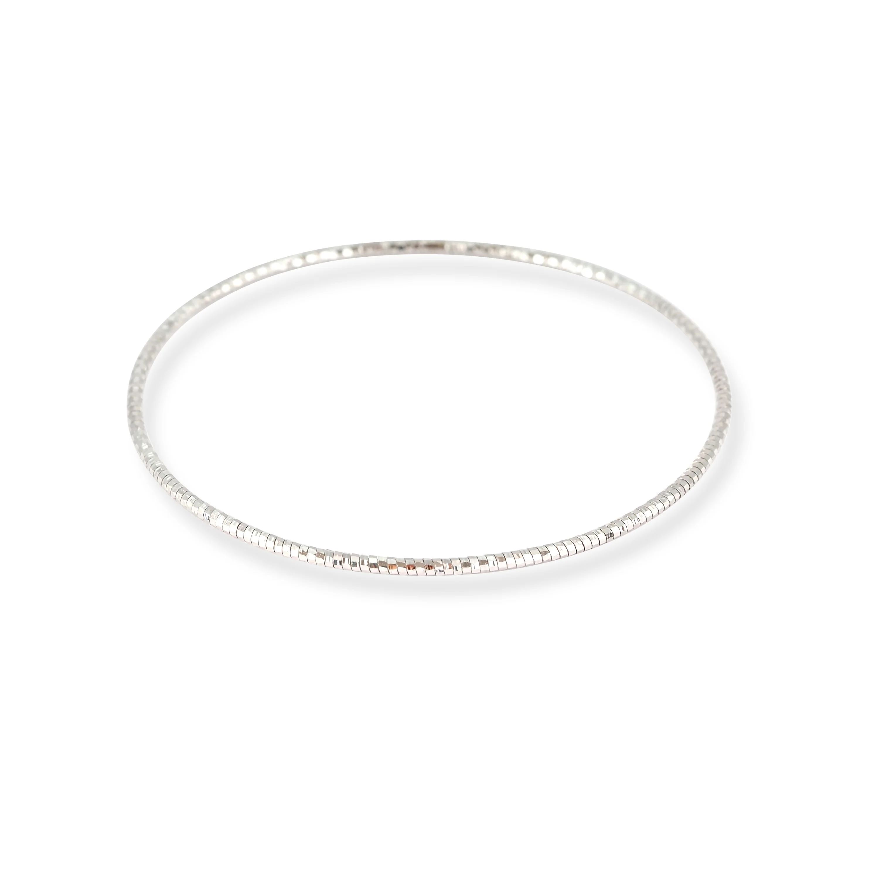 18ct White Gold Delicate Textured Bangle – Minimal Elegant Style - Image 2