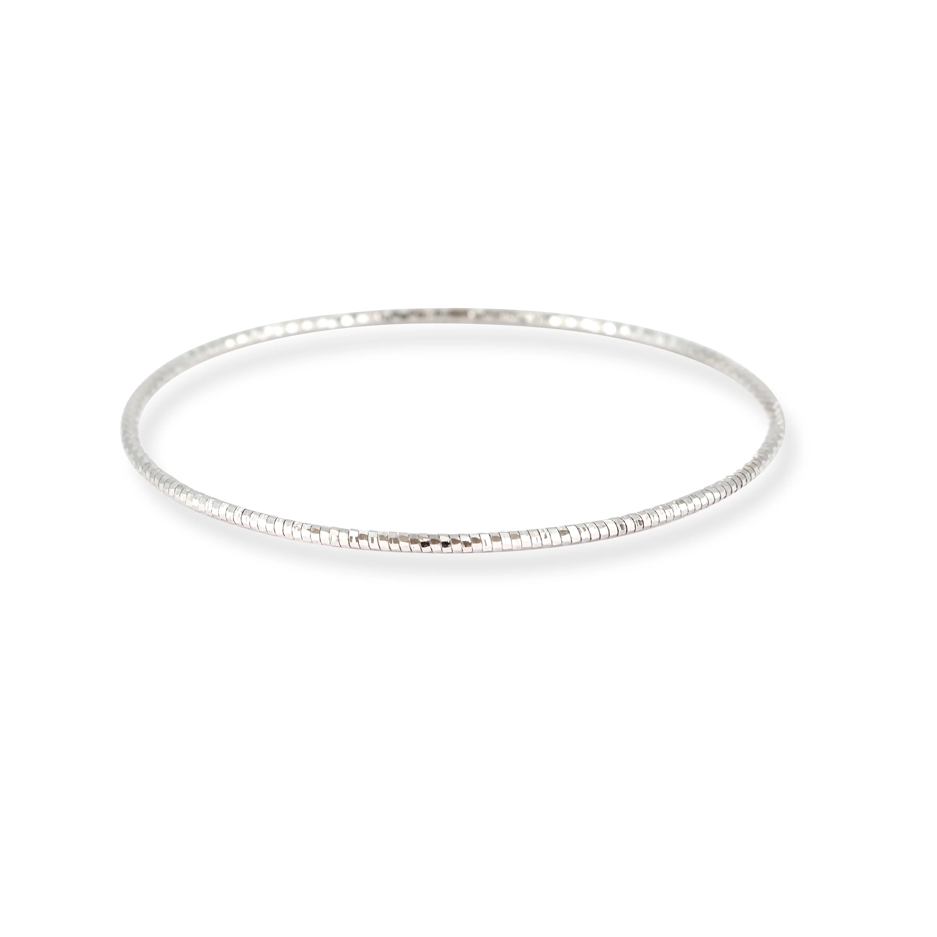 18ct White Gold Delicate Textured Bangle – Minimal Elegant Style - Image 3