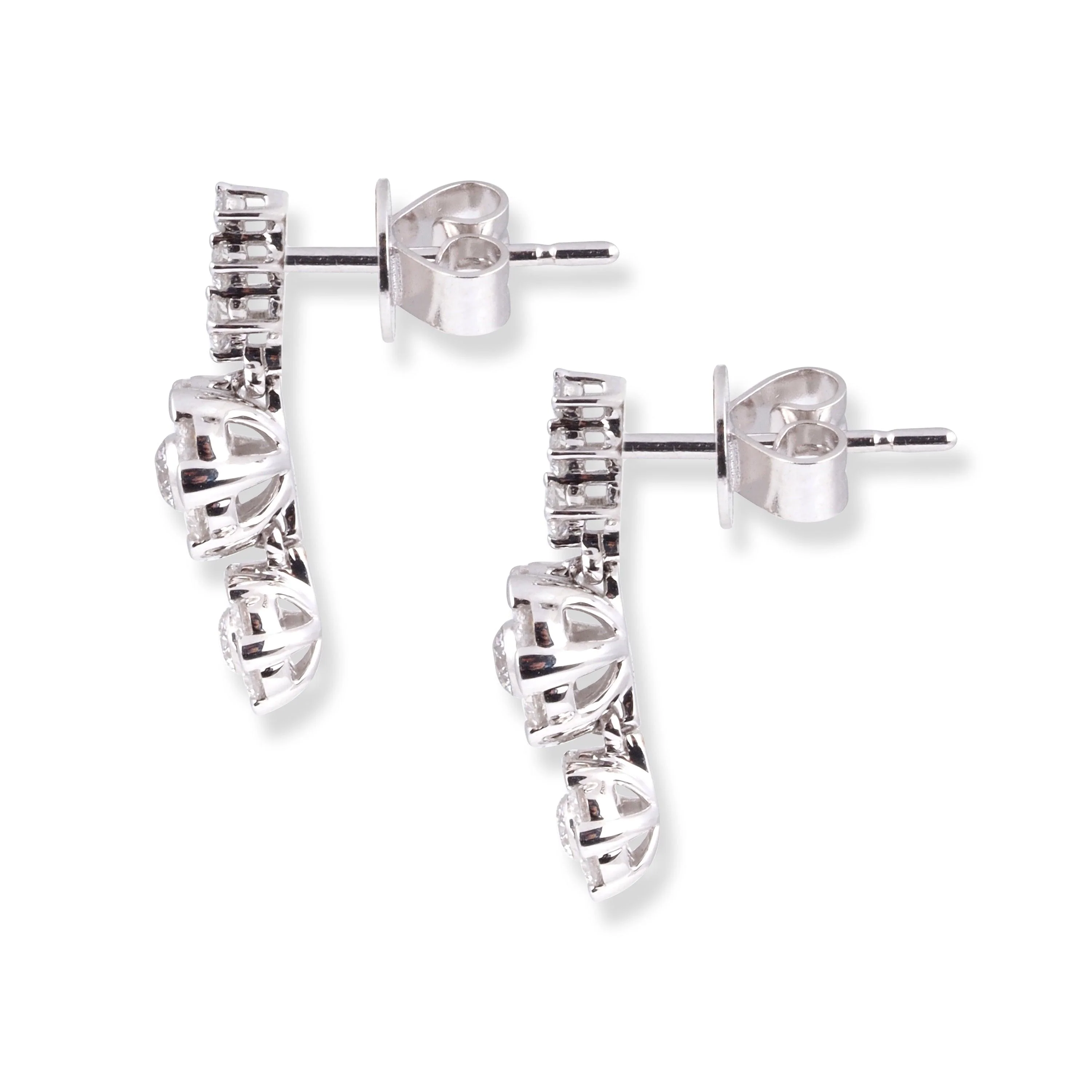 18ct White Gold Diamond Drop Earrings E33063-20 - Image 3