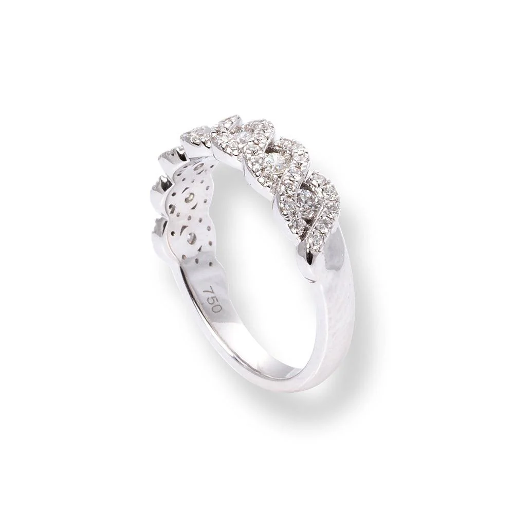 18ct White Gold Diamond Half-Eternity Band LR-6709 - Image 4