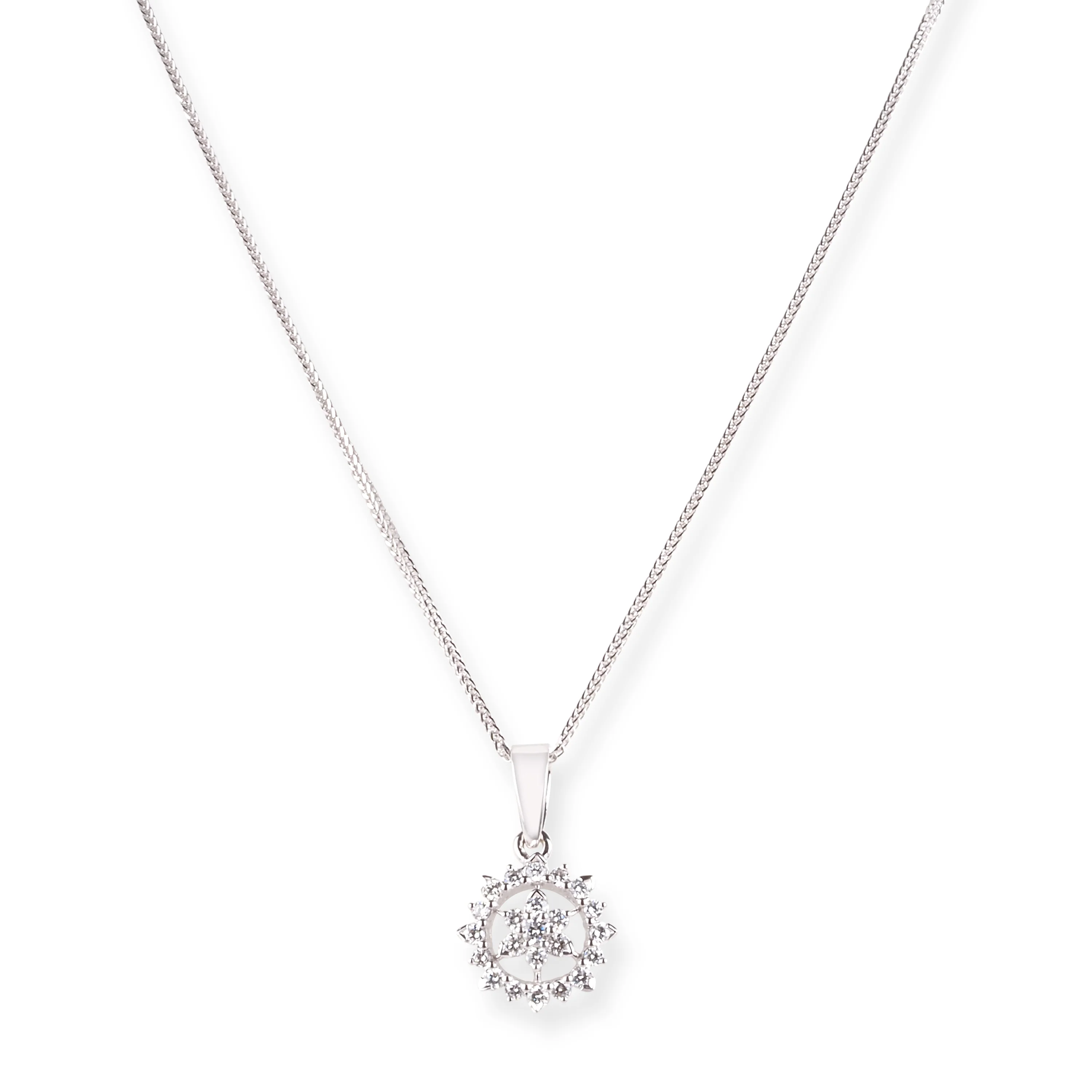 18ct White Gold with Diamonds Pendant Suite - Image 3