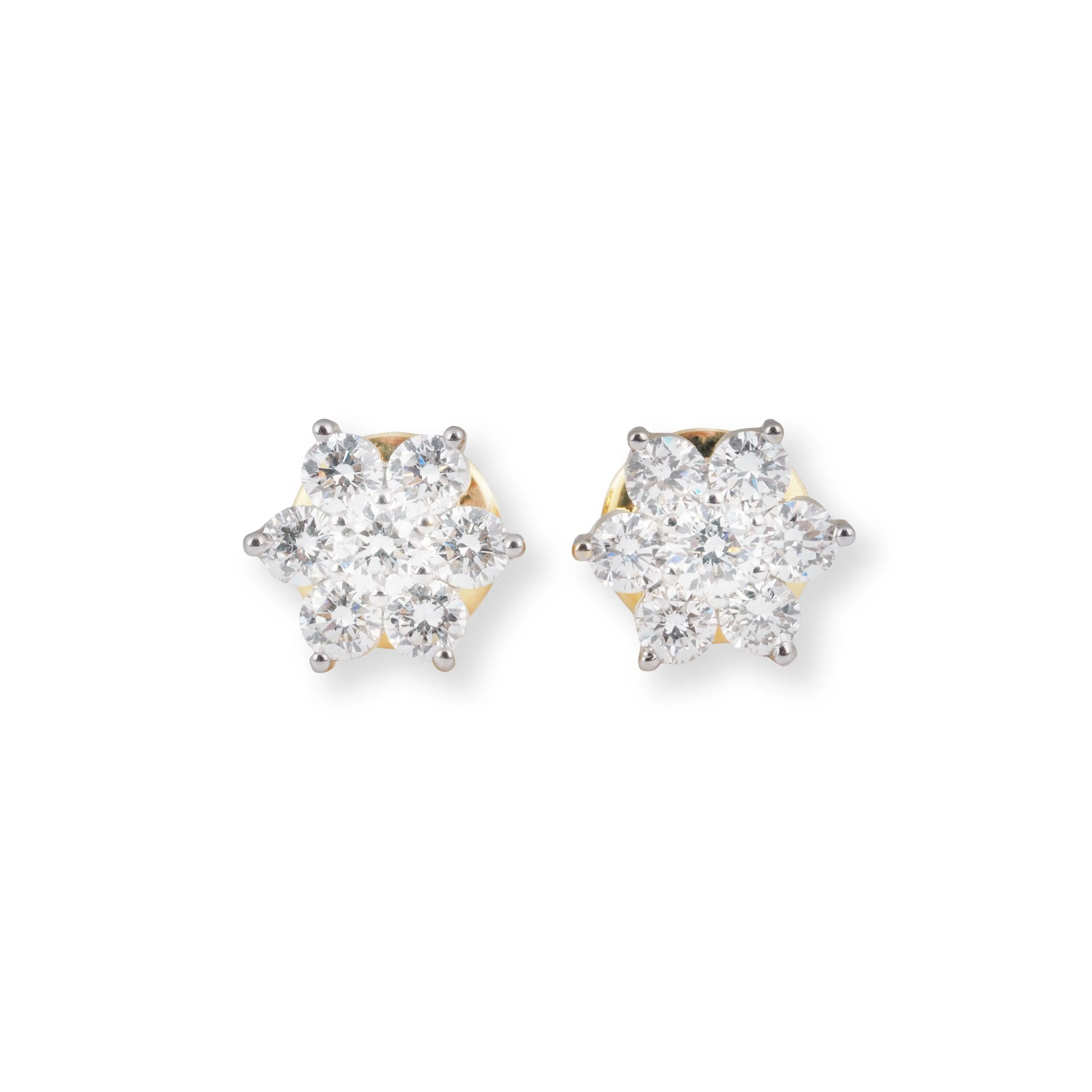 18ct Gold Diamond Star Earrings | Secure Screw Back Design - Image 5