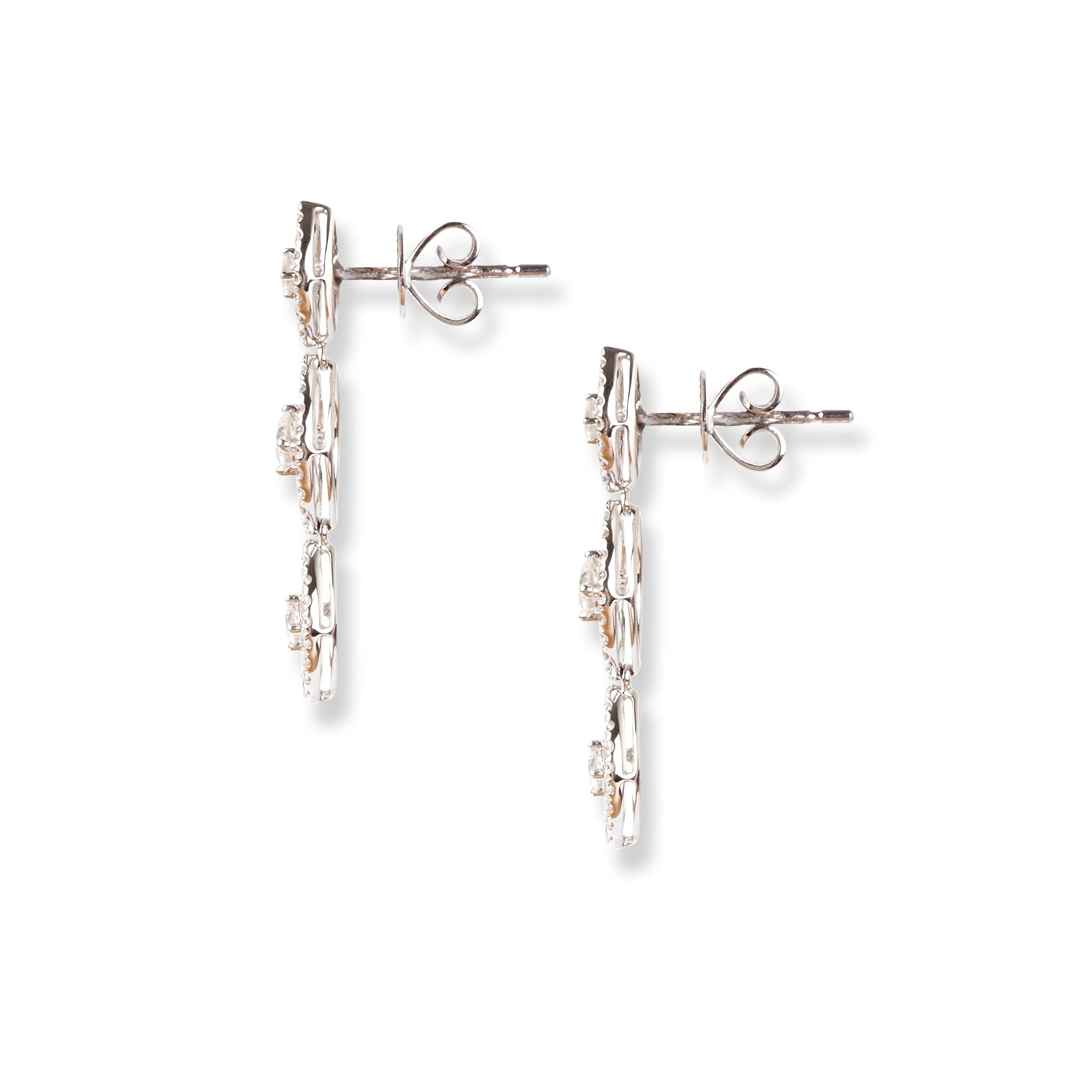 18ct White Gold Diamond Set (Necklace + Earrings)-061110 - Image 5