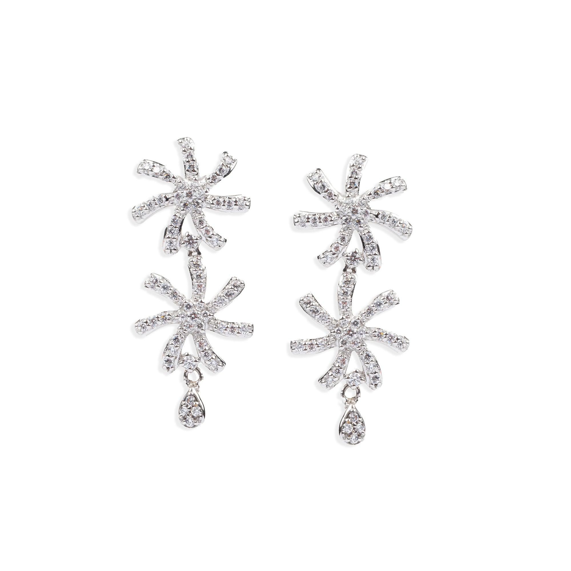 18ct White Gold Necklace and Earrings set with Cubic Zirconia stones | Gift Jewellery - Image 3