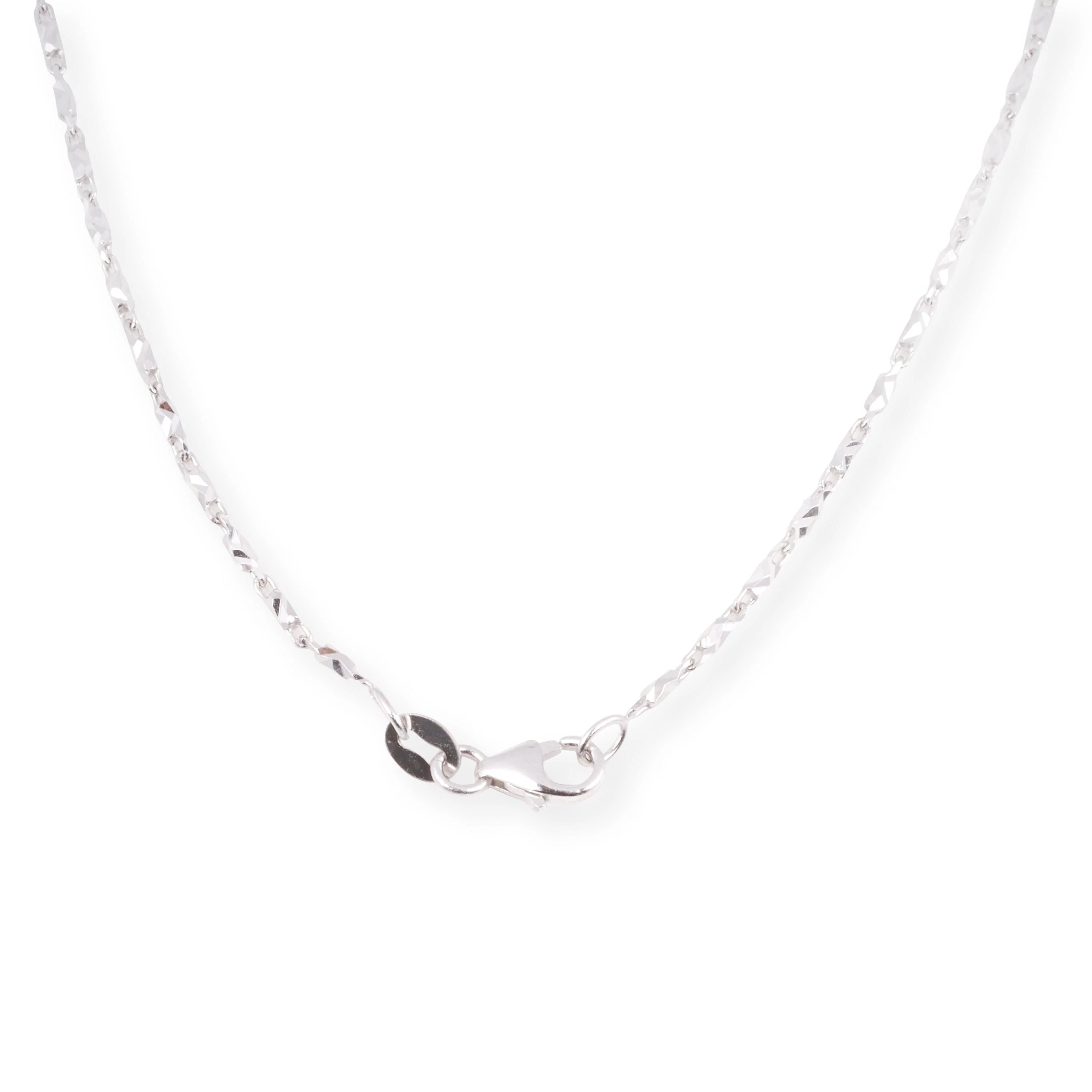 18ct White Gold Necklace and Earrings Set with Marquise and Round Brilliant Cut Diamonds - Image 5