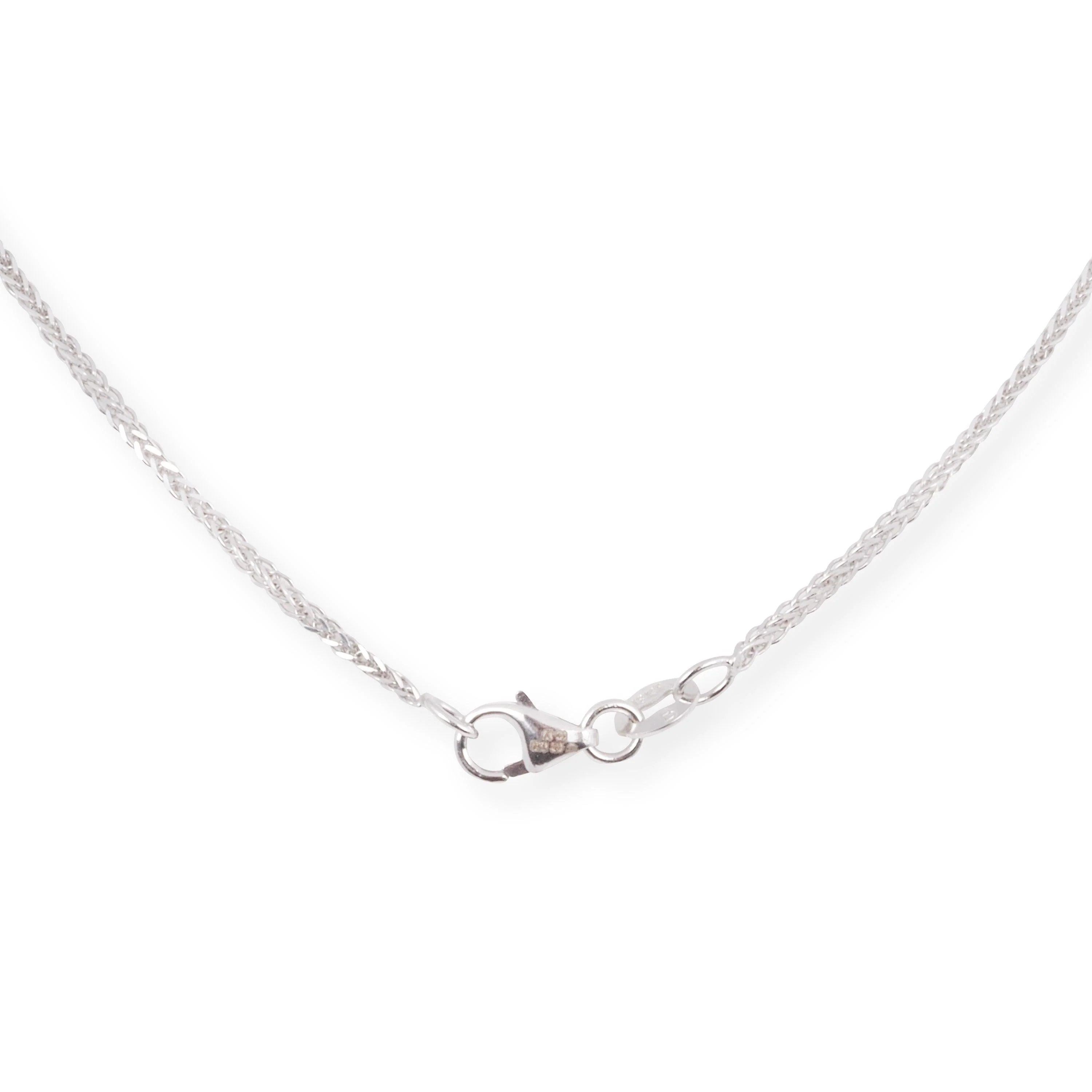 18ct White Gold Necklace and Earrings Set with Oval Emerald and Diamond Halo Design - Image 5