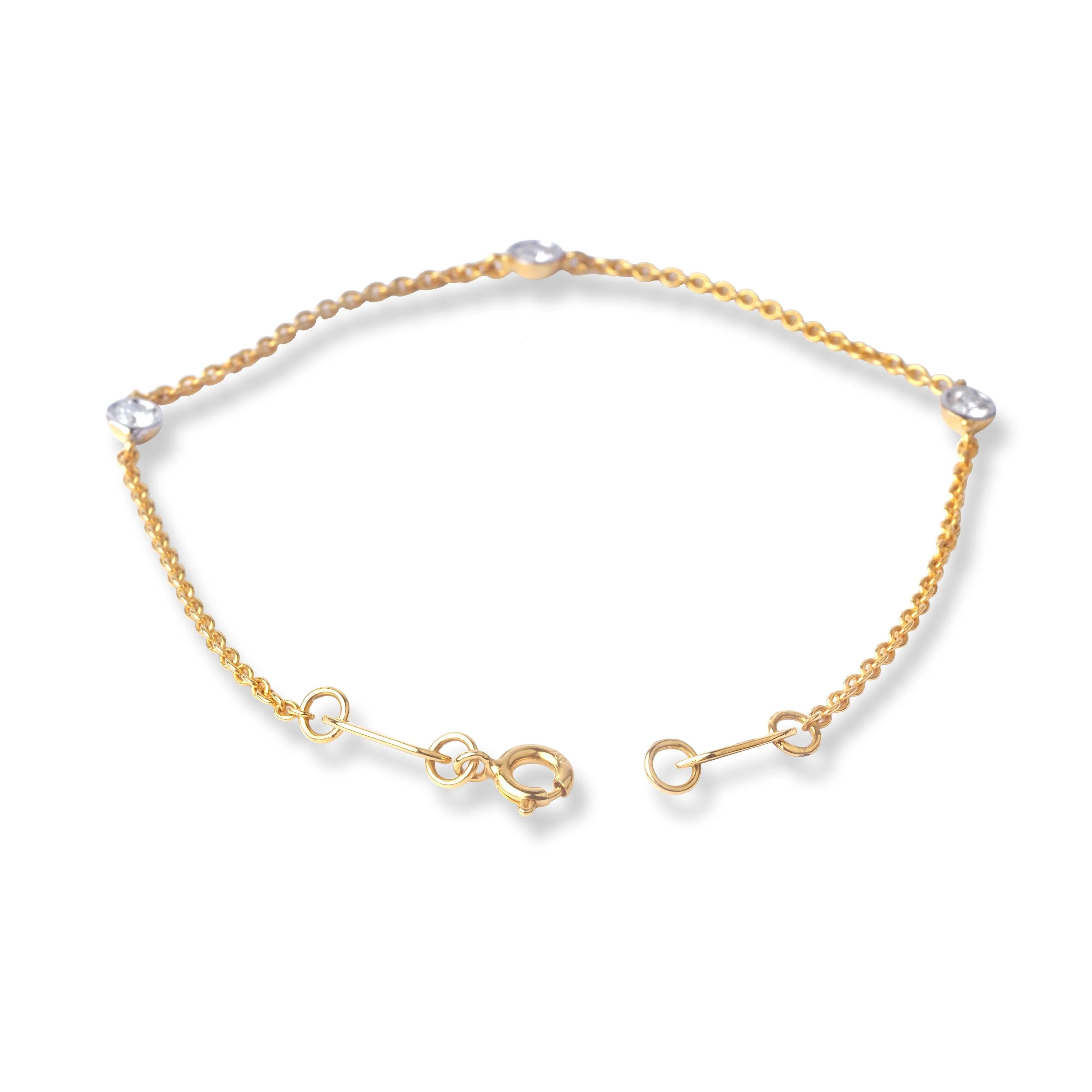18ct Yellow Gold Bezel-Set Diamond Bracelet with Ring Clasp - Diamond bracelet gift - Image 3