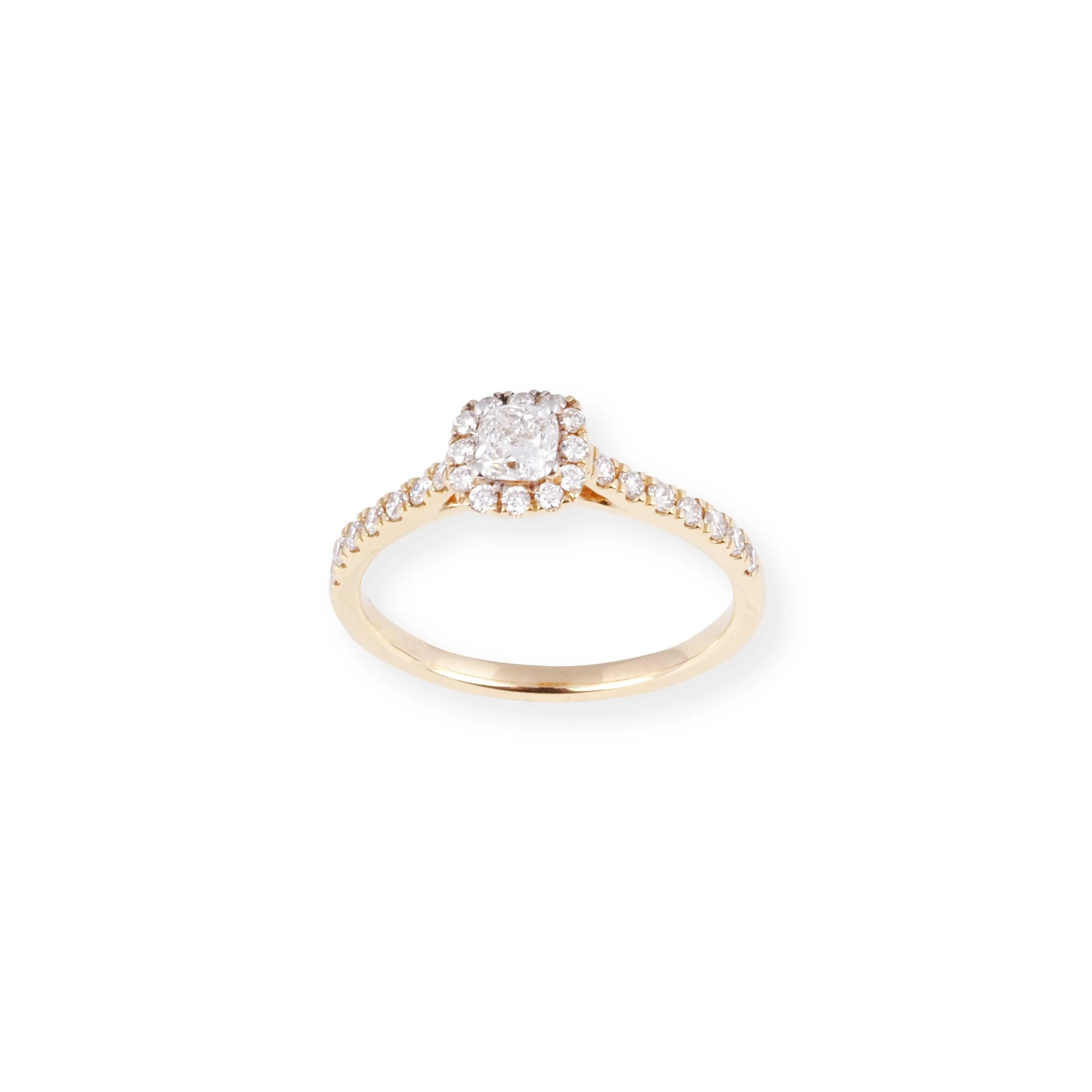 18ct Yellow Gold Cluster Halo Diamond Ring LR-7073 - Image 2
