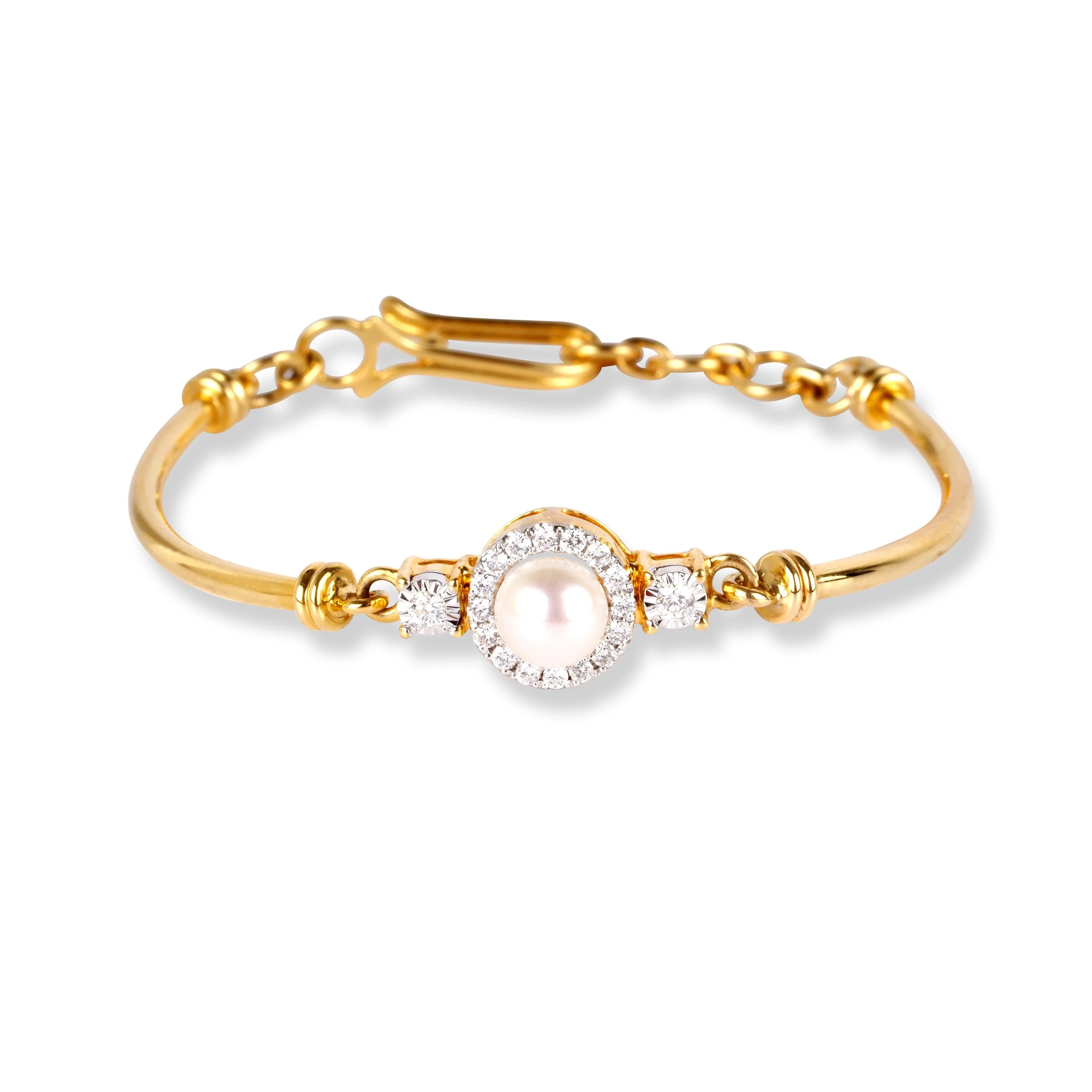 18ct Gold Diamond & Cultured Pearl Children's Bracelet MCS3613/MCS3671 - Image 10