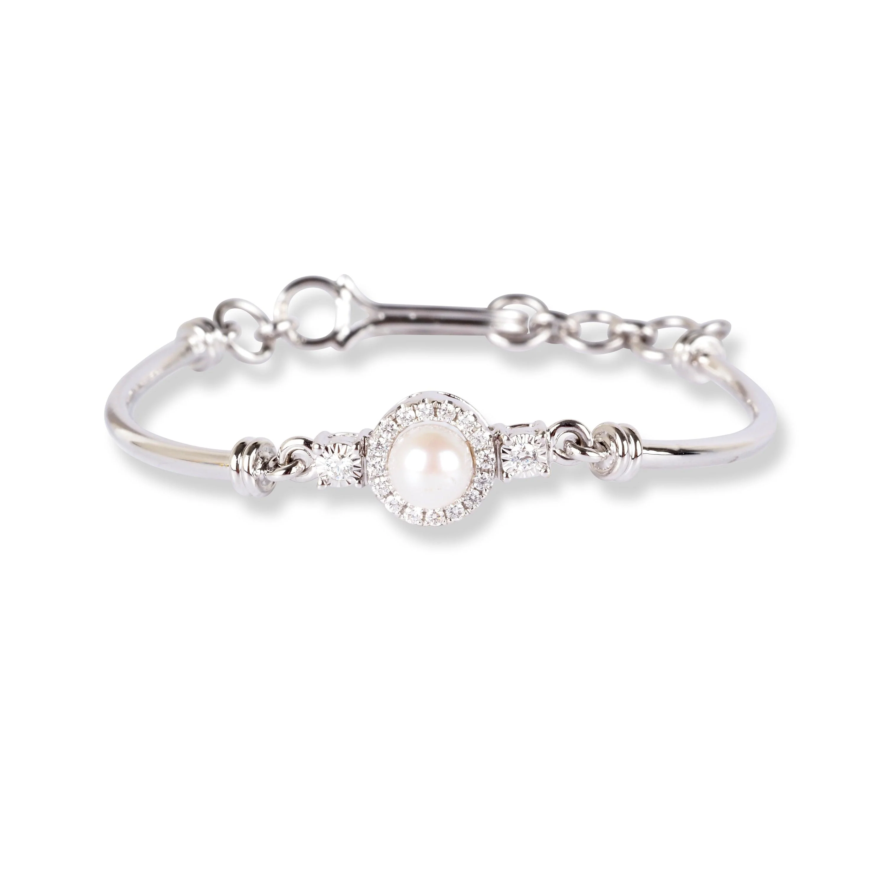 18ct Gold Diamond & Cultured Pearl Children's Bracelet MCS3613/MCS3671 - Image 3