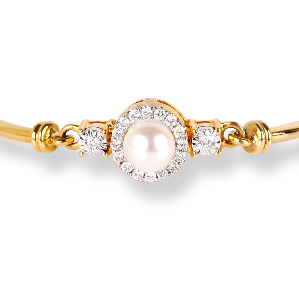 18ct Gold Diamond & Cultured Pearl Children's Bracelet MCS3613/MCS3671 - Image 4