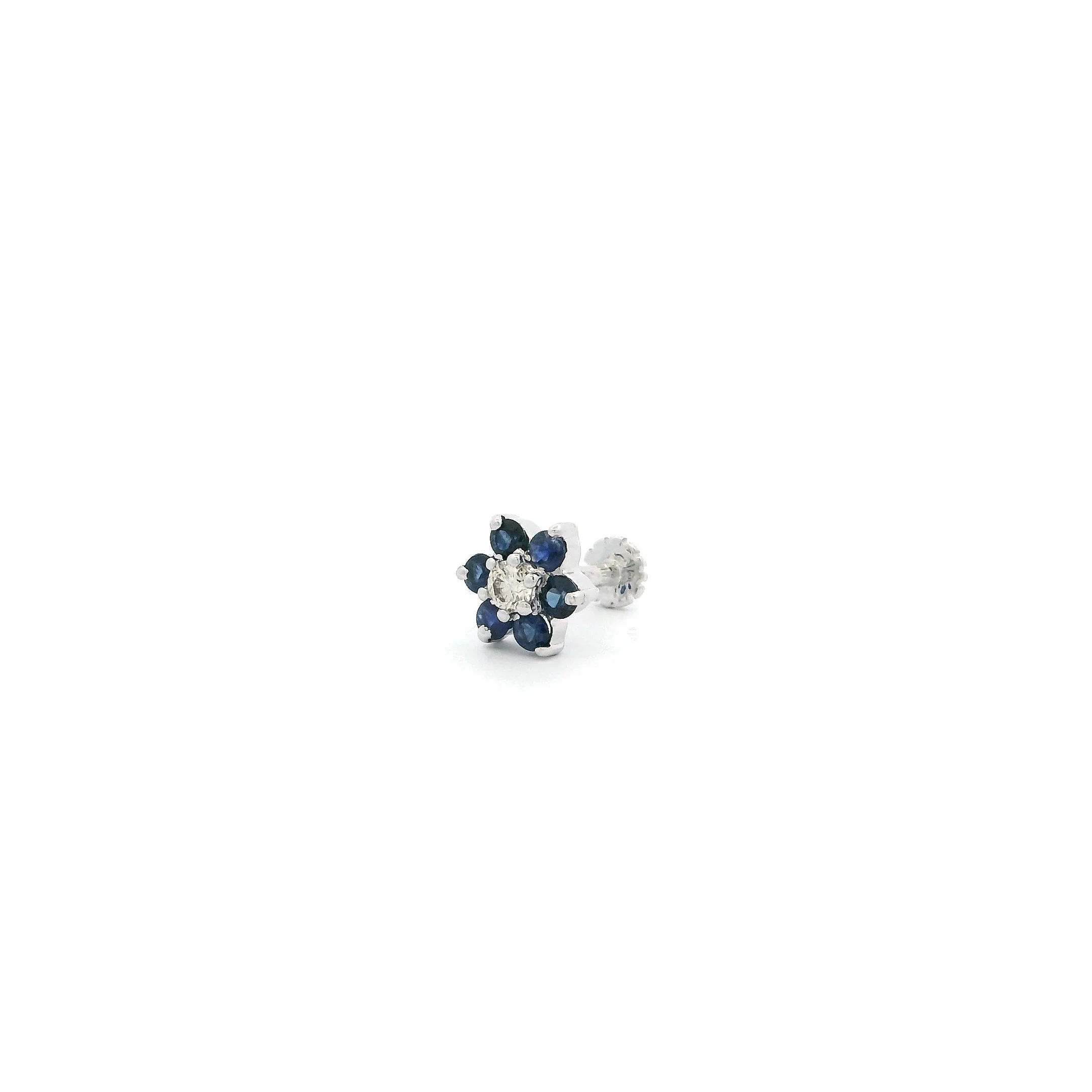 18ct Gold Diamond and Emerald / Sapphire / Ruby / Amethyst / Turquoise Screw Back Nose Stud - Image 13