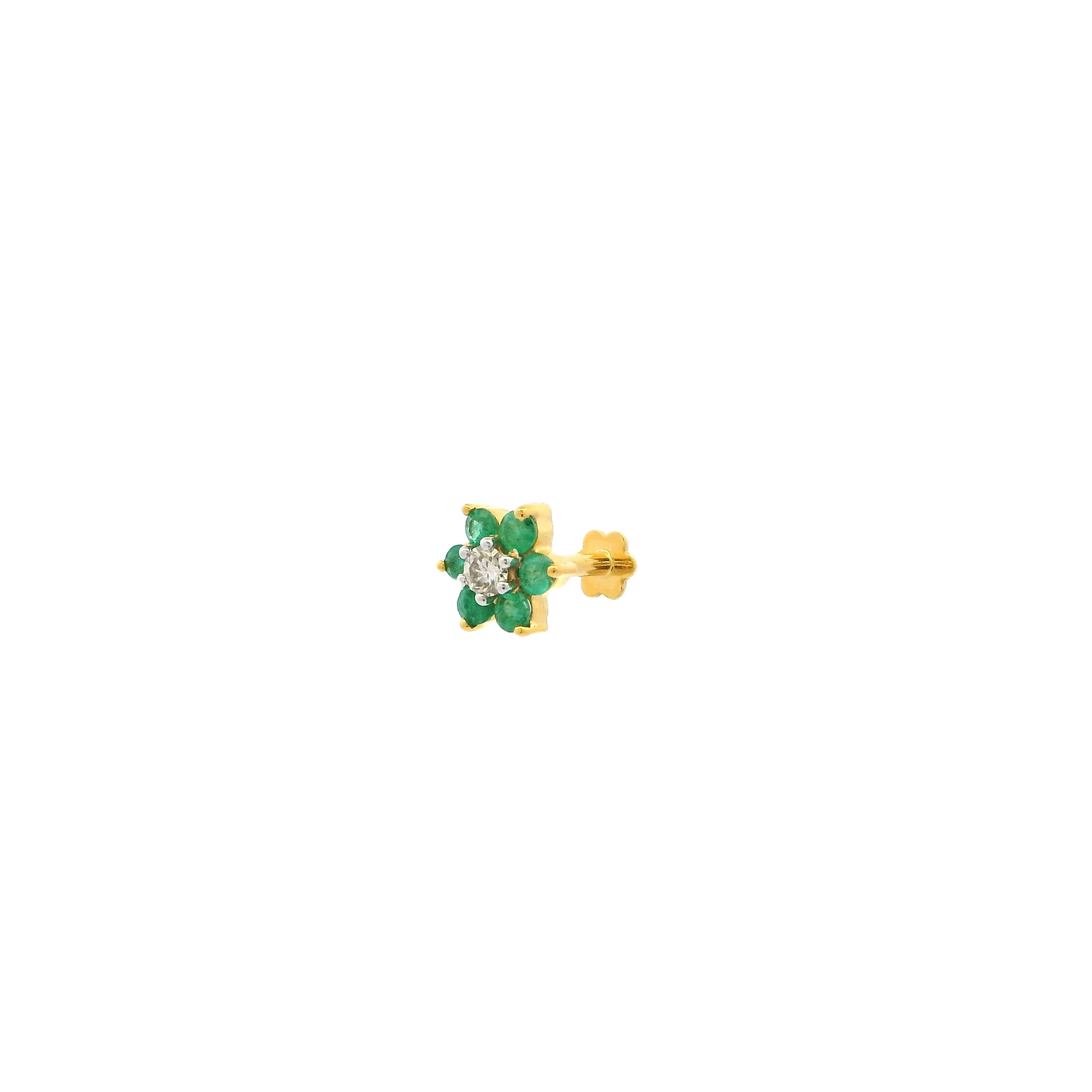18ct Gold Diamond and Emerald / Sapphire / Ruby / Amethyst / Turquoise Screw Back Nose Stud - Image 15