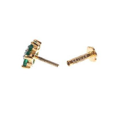 18ct Gold Diamond and Emerald / Sapphire / Ruby / Amethyst / Turquoise Screw Back Nose Stud - Image 4