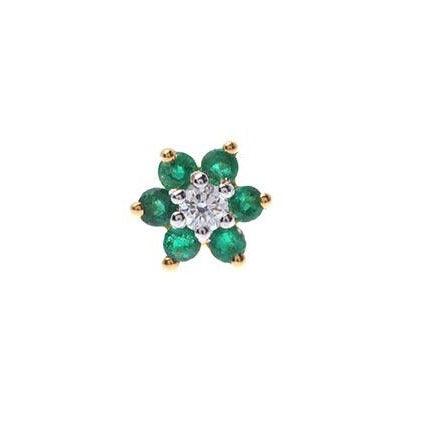 18ct Gold Diamond and Emerald / Sapphire / Ruby / Amethyst / Turquoise Screw Back Nose Stud - Image 5