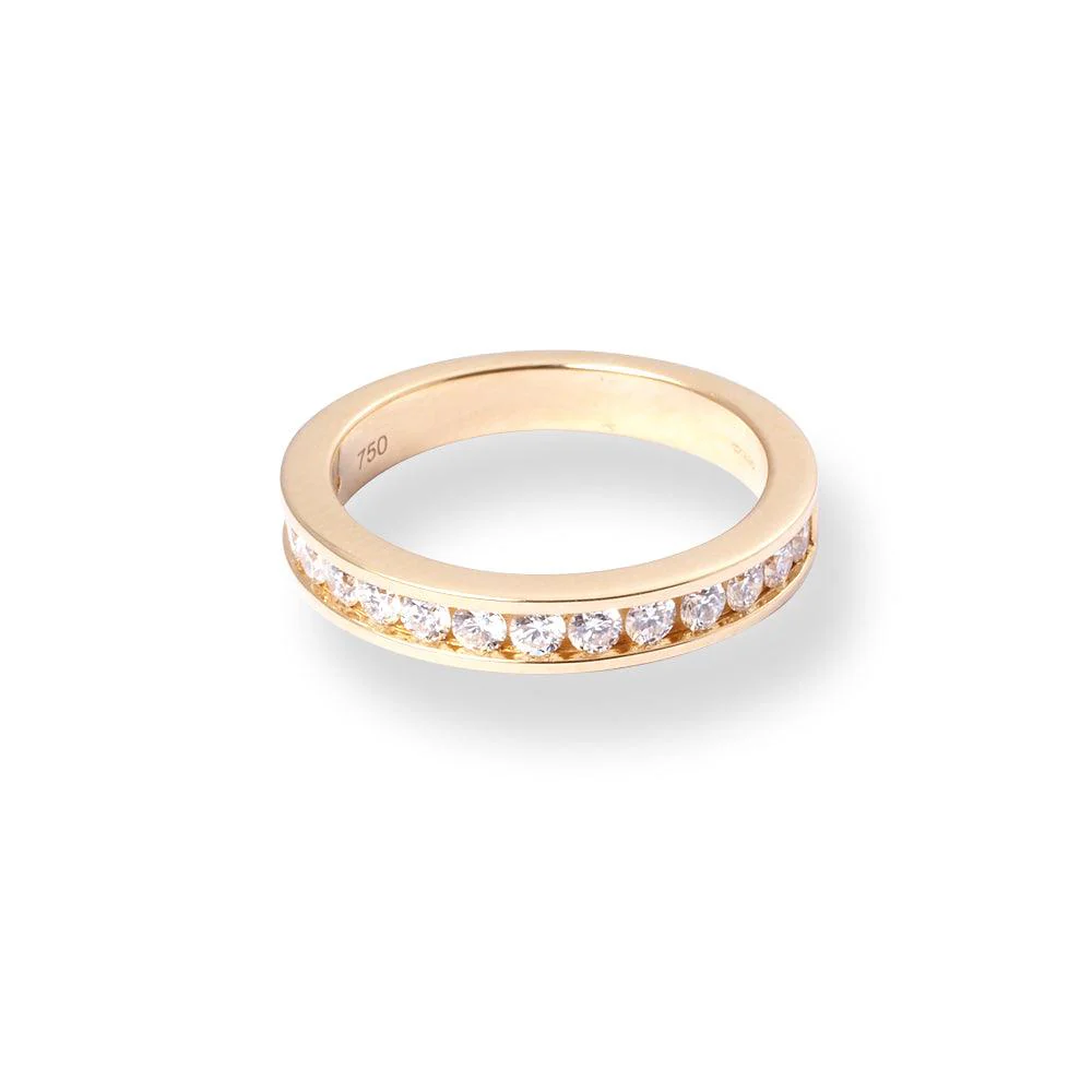 18ct Yellow Gold Channel Set Diamond Half-Eternity Band LR-6712 - Image 2