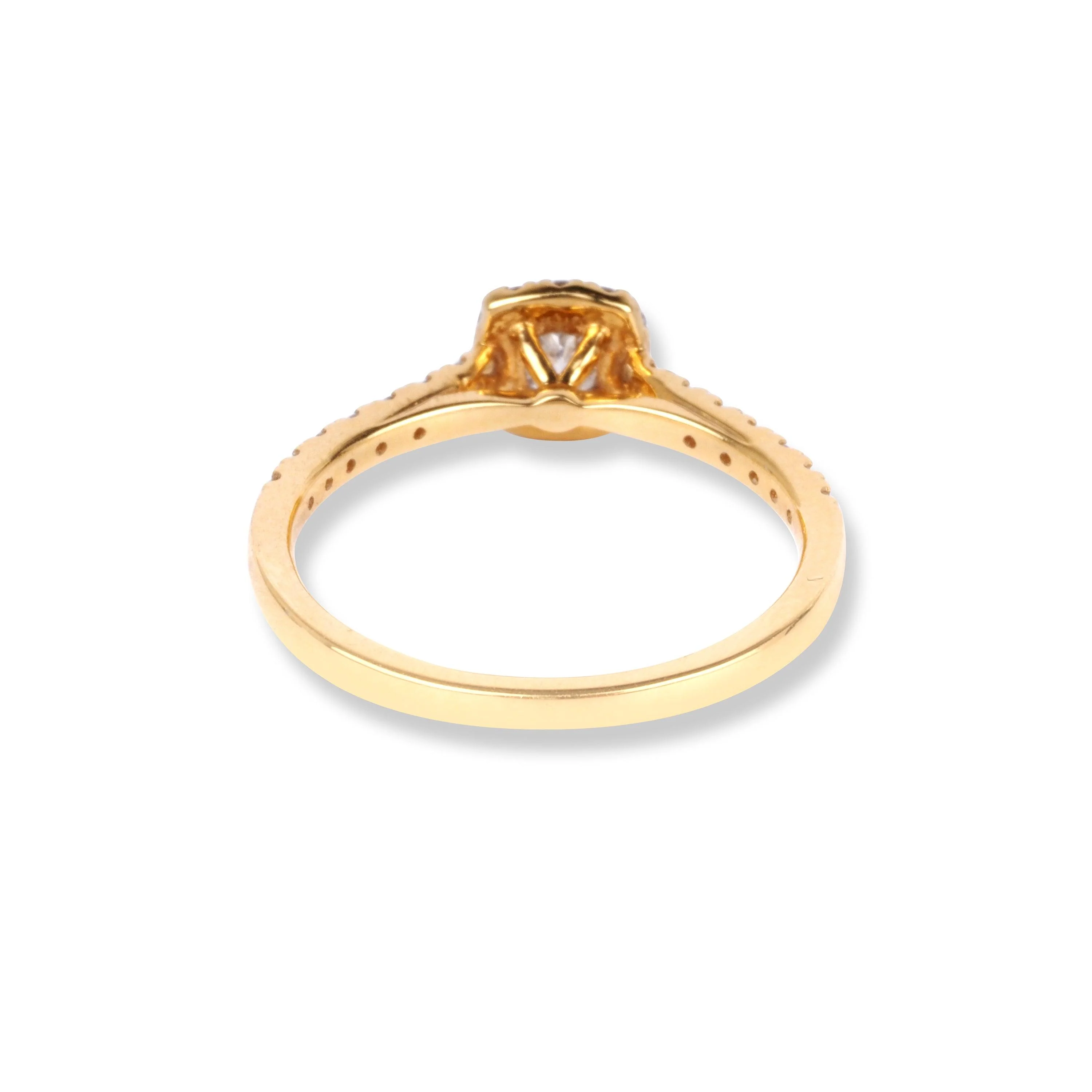 18ct Yellow Gold Diamond Halo Design Engagement Ring LR-1363 - Image 3