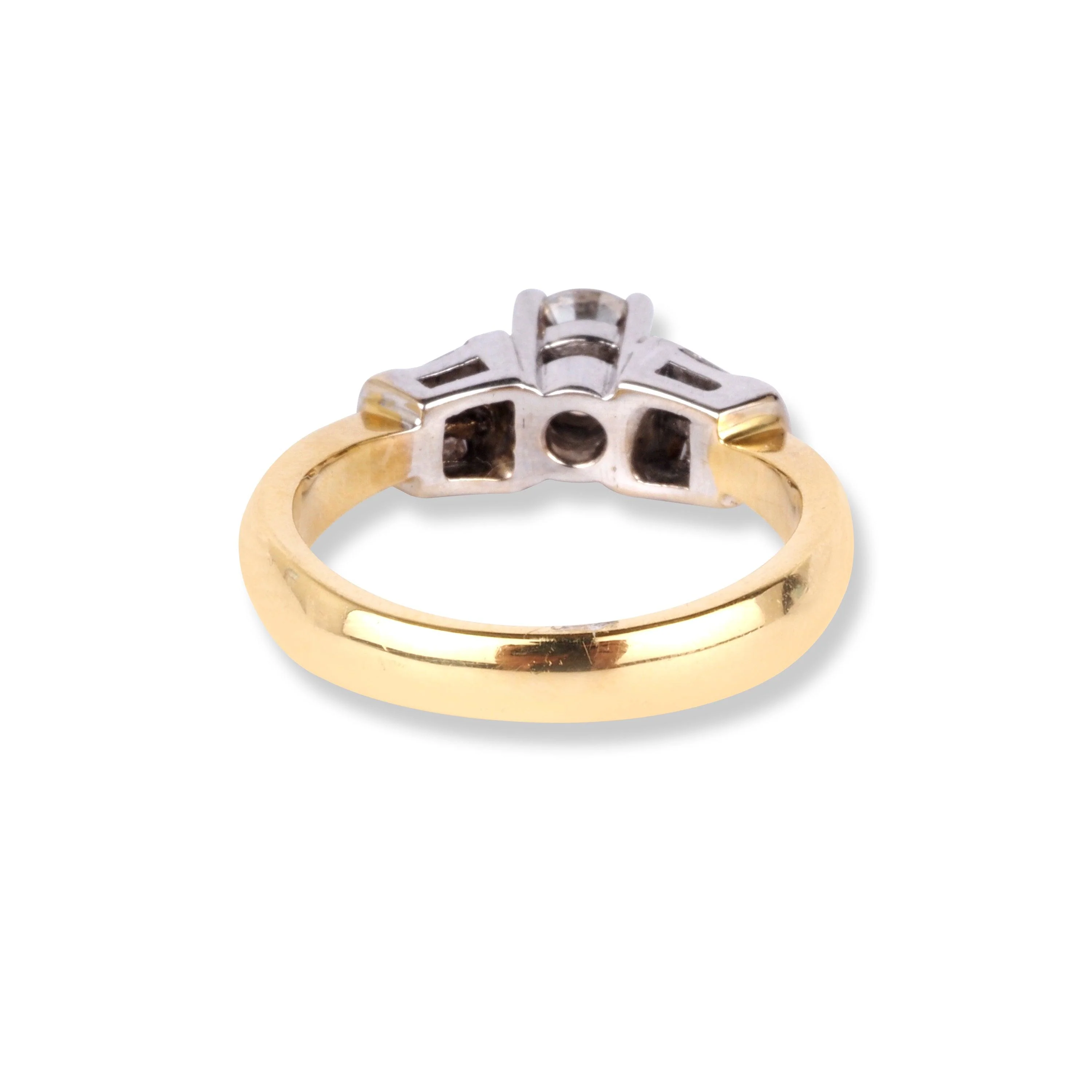 18ct Yellow Gold Diamond Ring with Rhodium Plating LR-1031 - Image 2