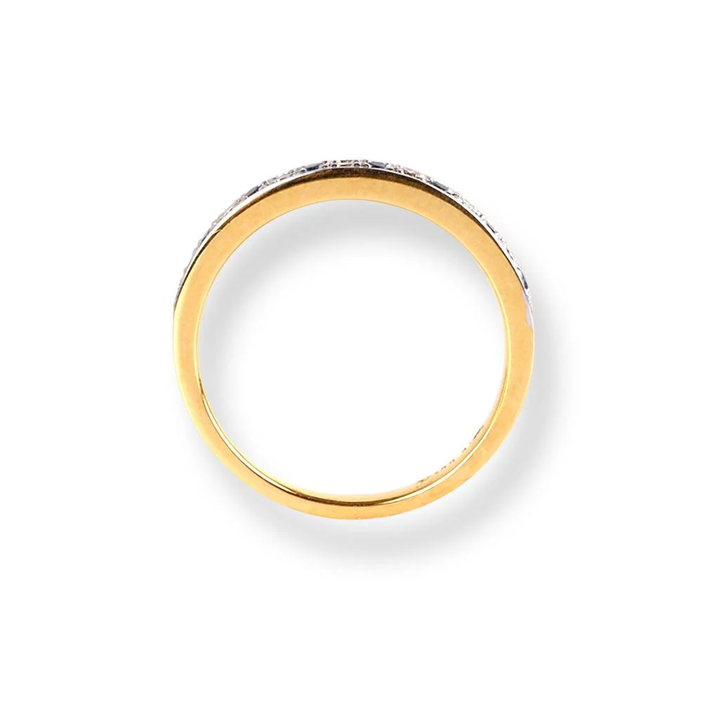 18ct Yellow Gold Diamond & Sapphire Half-Eternity Band LR-6674 - Image 4
