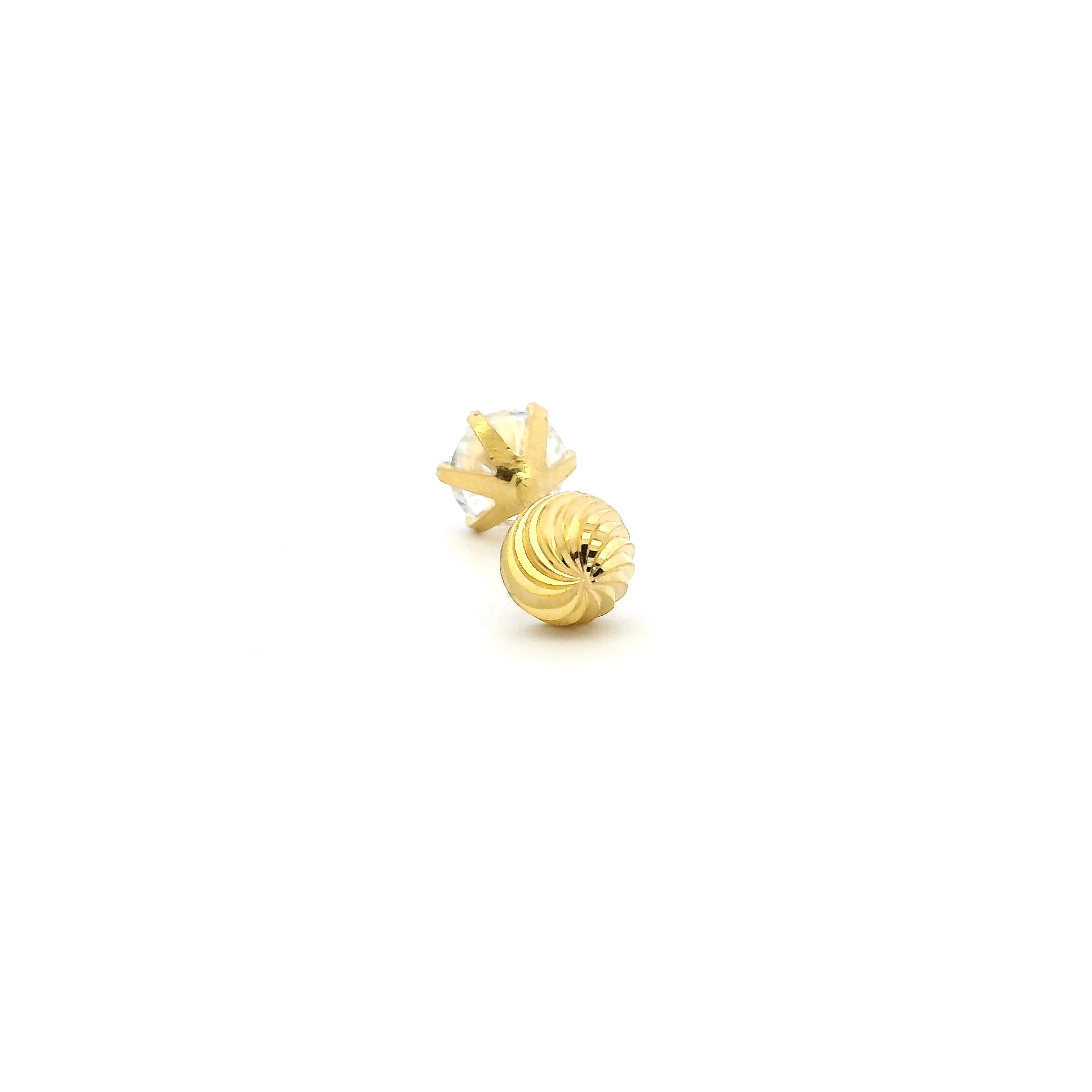 18ct Yellow Gold Double-Sided Screw Back Labret Stud - Image 3