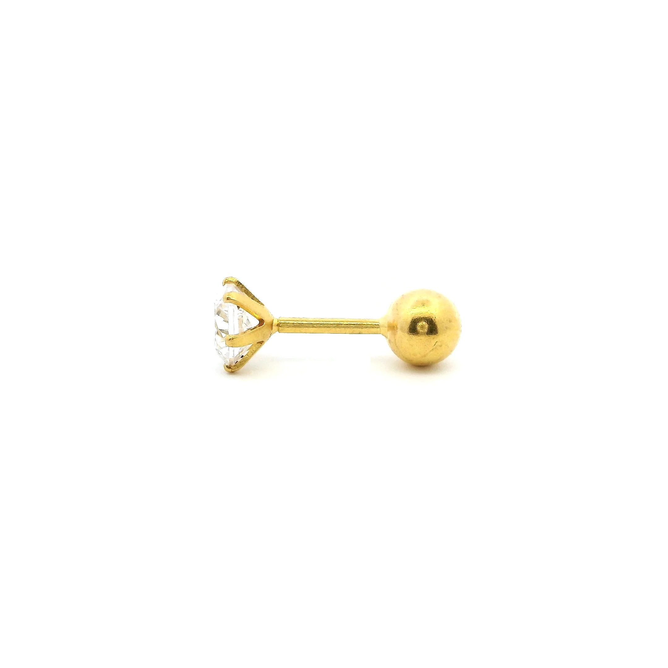 18ct Yellow Gold Double-Sided Screw Back Labret Stud - Image 4