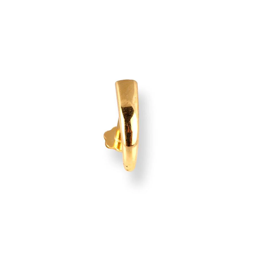 18ct Yellow Gold Faux Nose Ring Screw Back Nose Stud (6mm - 10mm). - Image 5