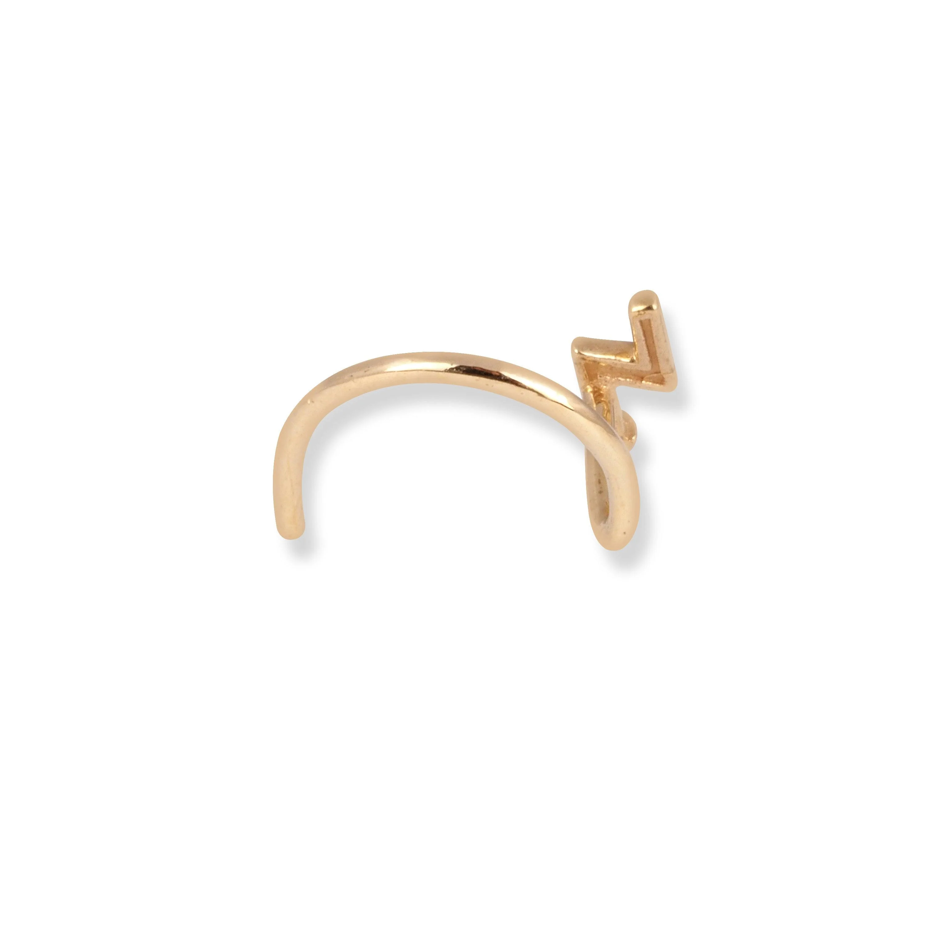18ct Yellow Gold Lightning Bolt Wire Back Nose Stud - Image 3