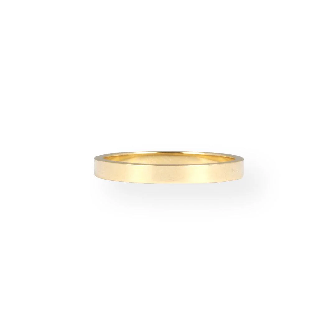 18ct Yellow Gold Mirror Polish Flat Band 2.5mm GR-8342 - Image 3